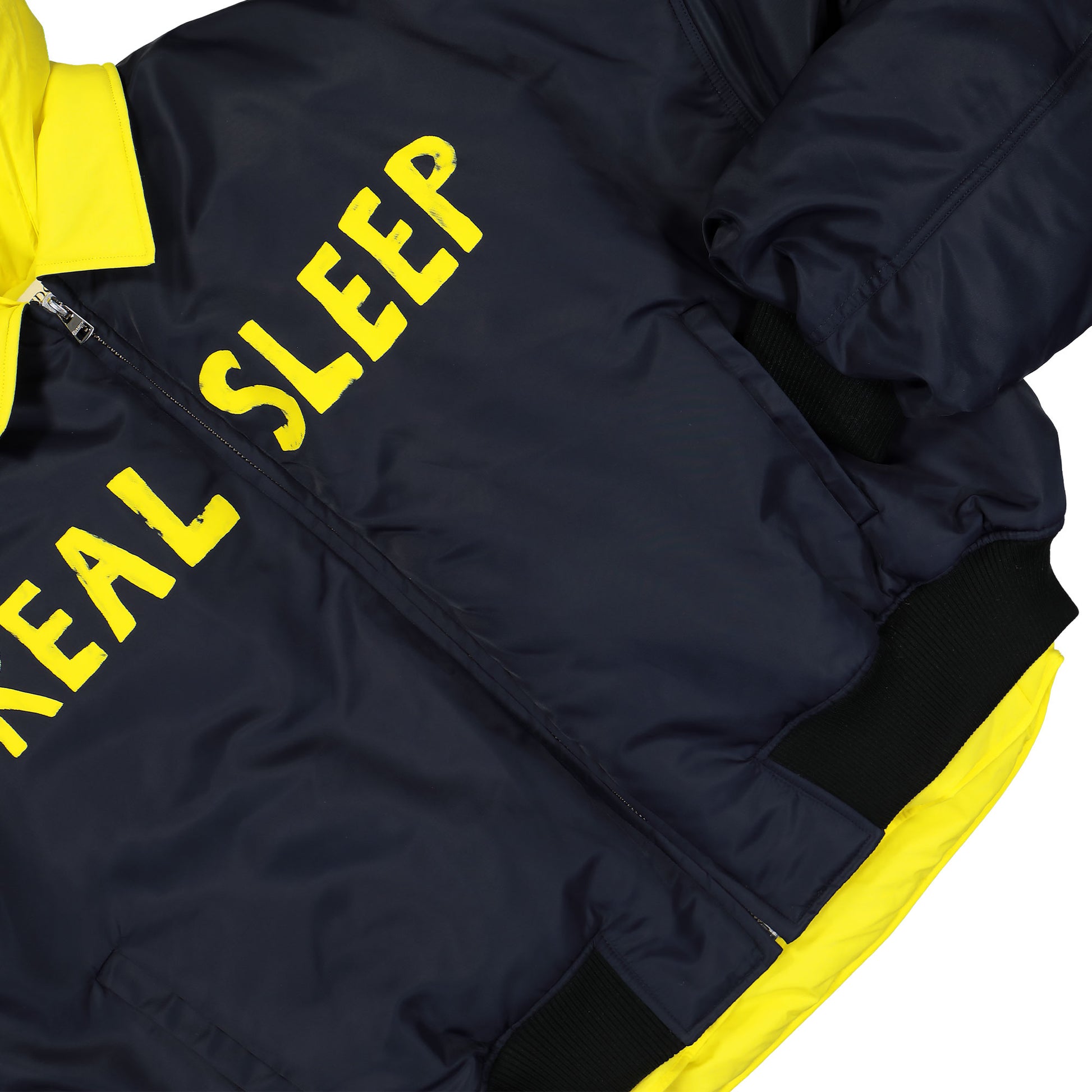 JW Anderson Real Sleep Bomber Jacket Blue Detail view 4 | Gate