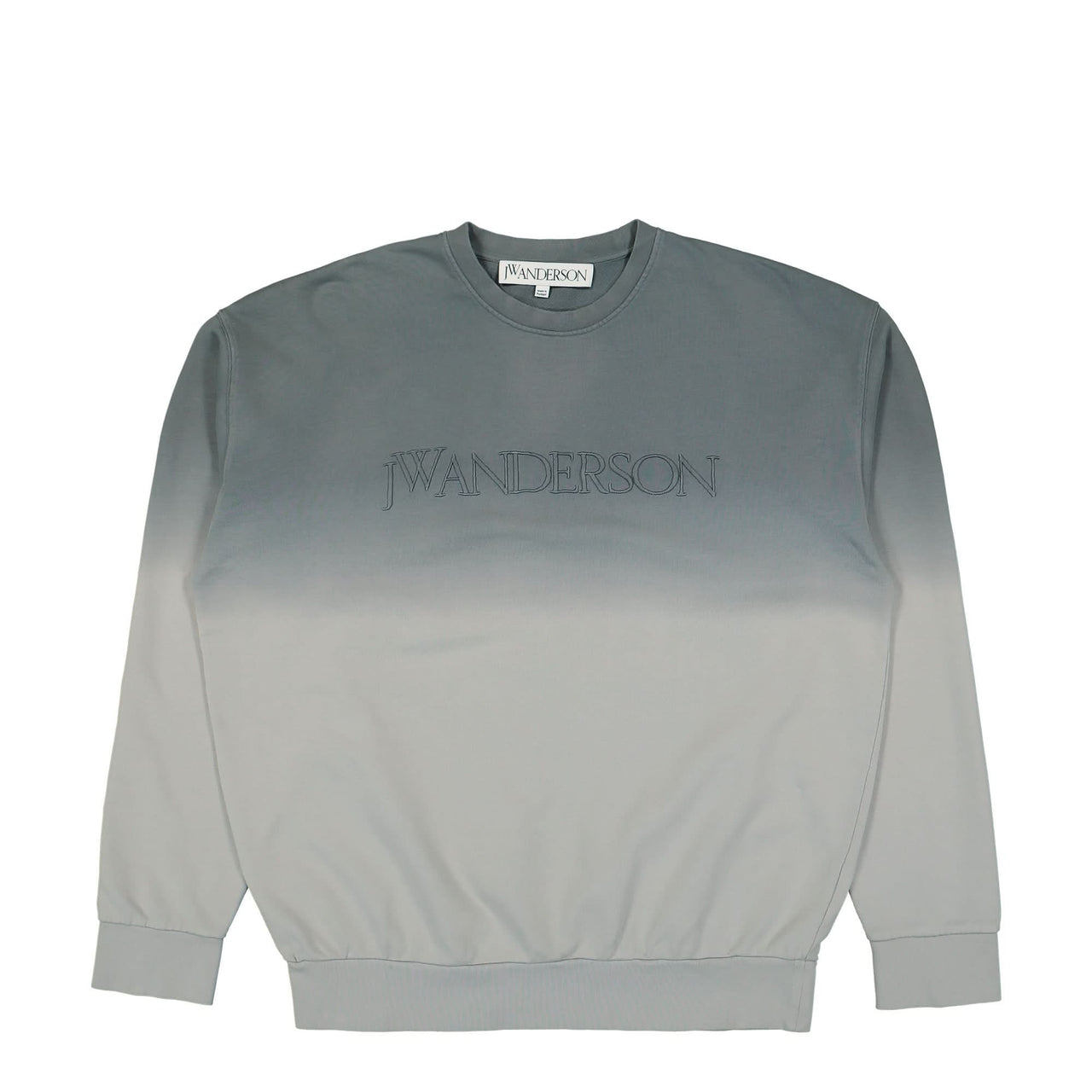 JW Anderson Logo Embroidery Gradient Sweatshirt Grey Detail view 1 | Gate