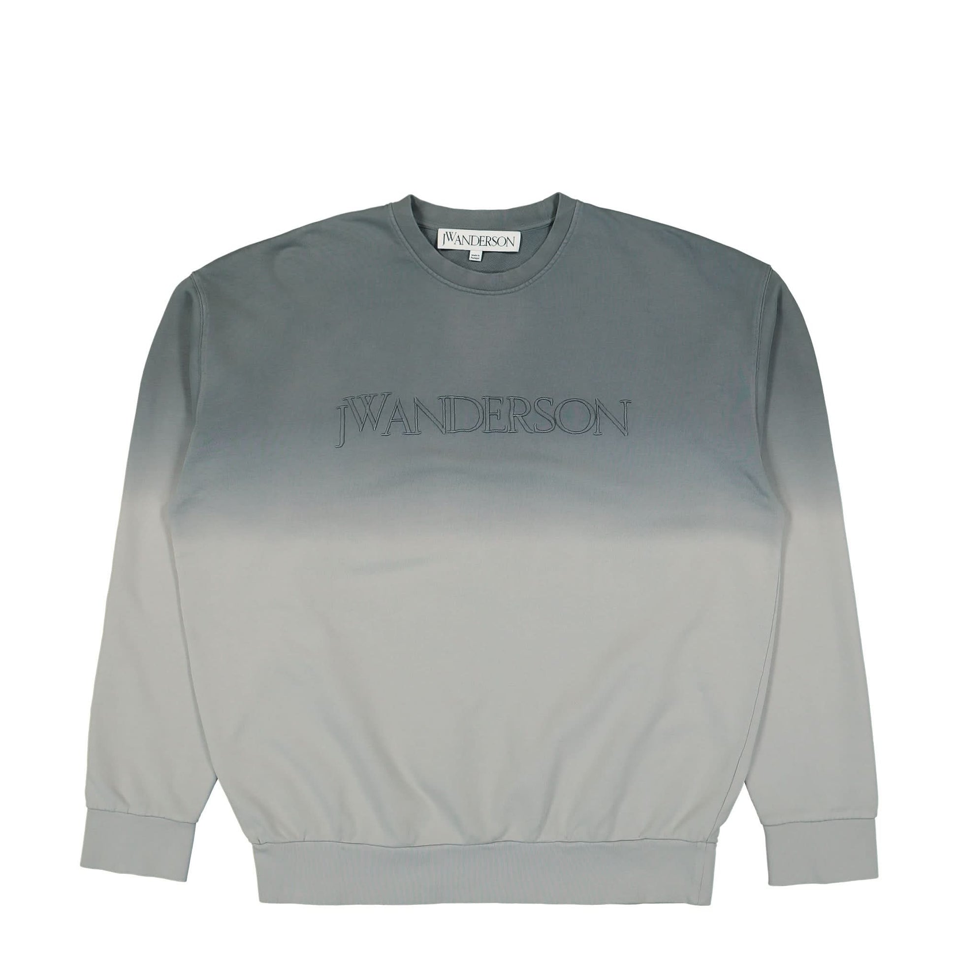 JW Anderson Logo Embroidery Gradient Sweatshirt Grey Detail view 1 | Gate