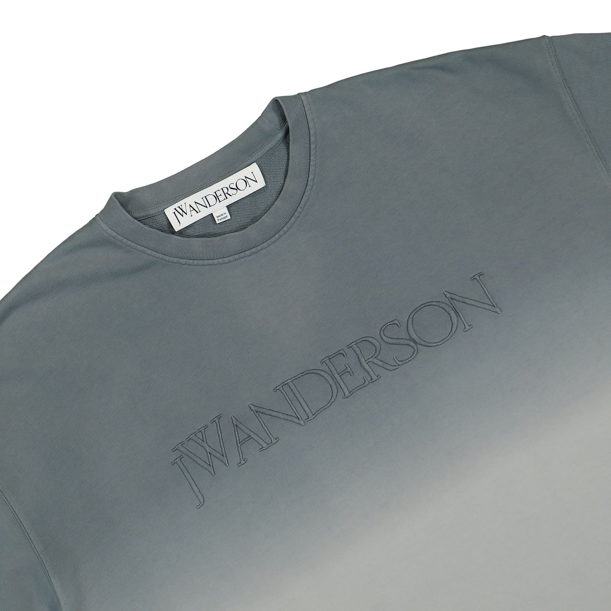 JW Anderson Logo Embroidery Gradient Sweatshirt Grey Detail view 3 | Gate
