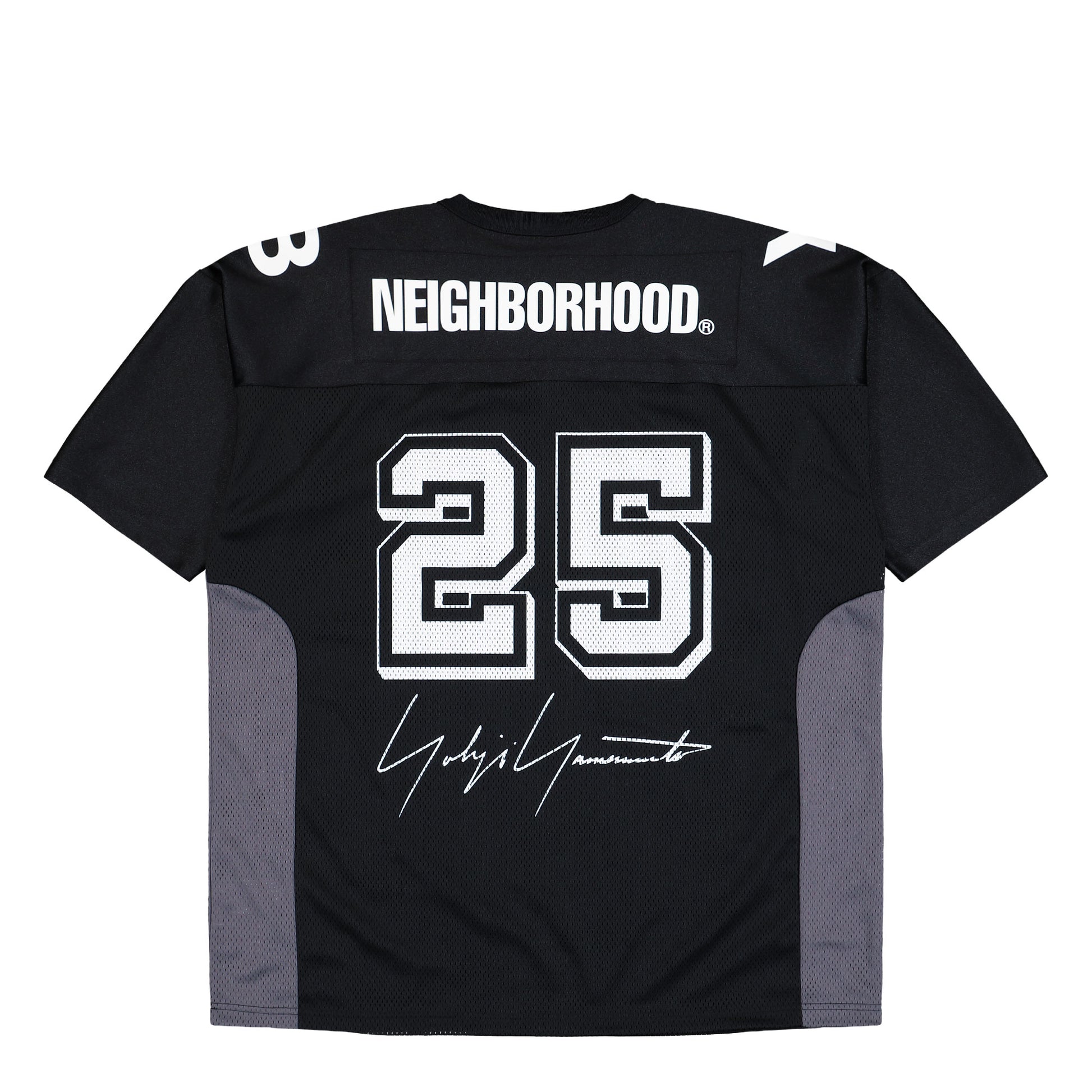 Neighborhood x Y-3 Football Jersey Black T-Shirts JW6997 Close-up | Overkill