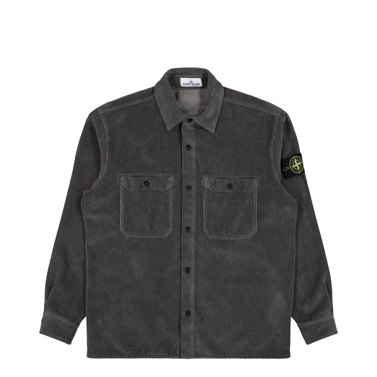 Stone Island Overshirt With Pockets And Snap Fastening Cement Shirts K2S151200012-S0212 V006B Detail View 1 | GATE