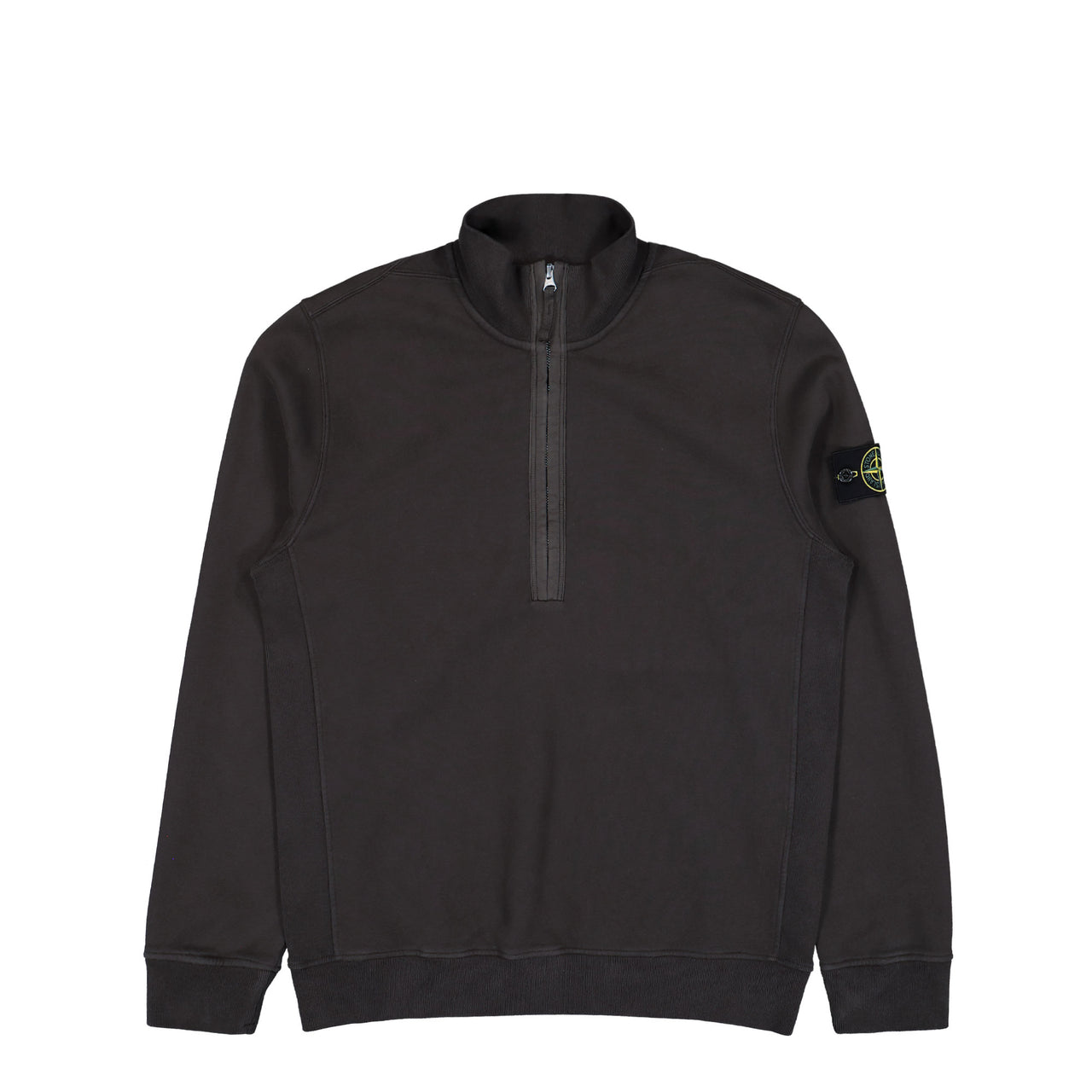 Stone Island Half-Zip Sweatshirt With Ribbed Inlays Lead Grey Sweatshirt K2S156100068-S0A20 V0062 Detail View 1 | GATE