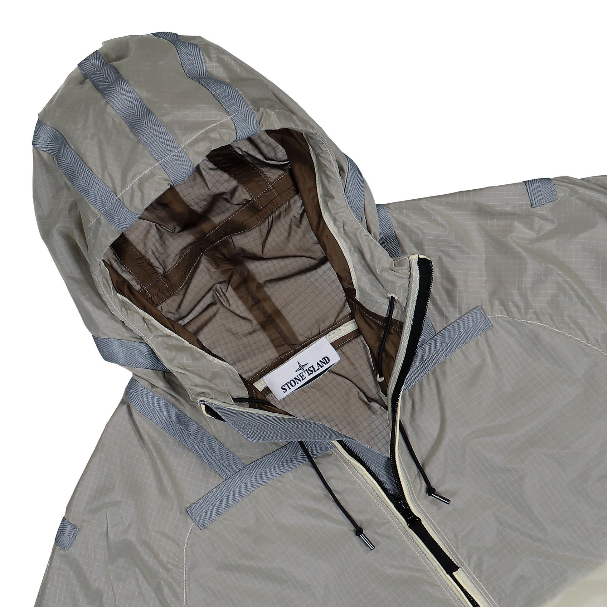 Stone Island Light Hooded Jacket With Anti-Drop And Reflective Details Ivory Windbreaker K2S15Q100008-S0163 V0093 Detail View 3 | GATE