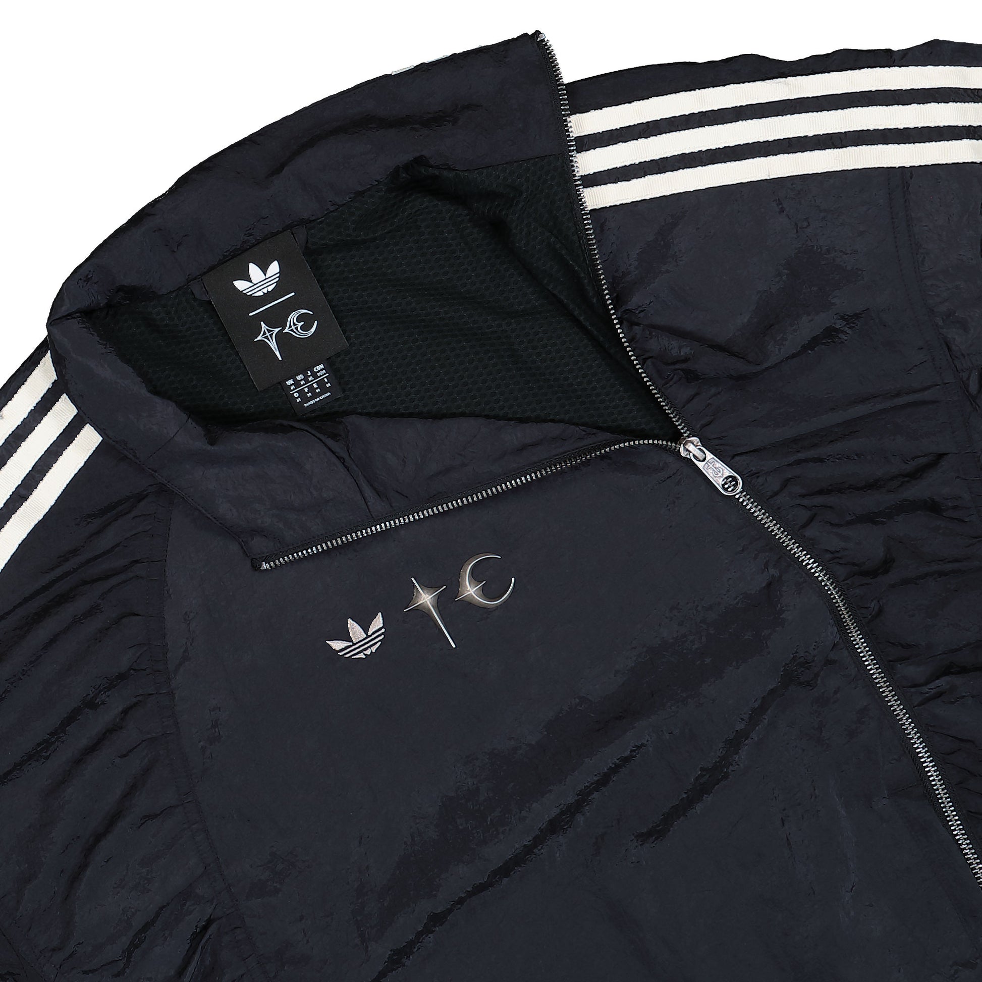 Thug Club x adidas Woven Track Top Black / Silver Metallic Tracksuit Tops KC2200 Detail View 3 | GATE