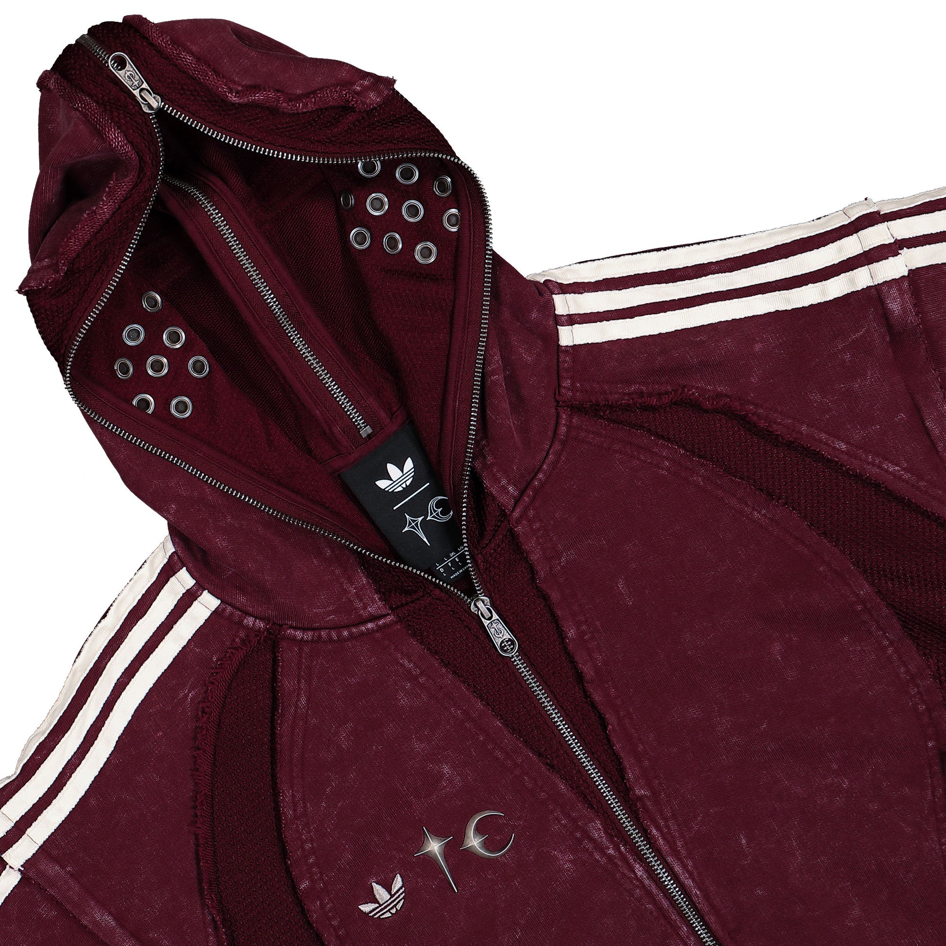 Thug Club x adidas TC TG Sweat Jacket HD Maroon Jackets KC2210 Detail View 3 | GATE