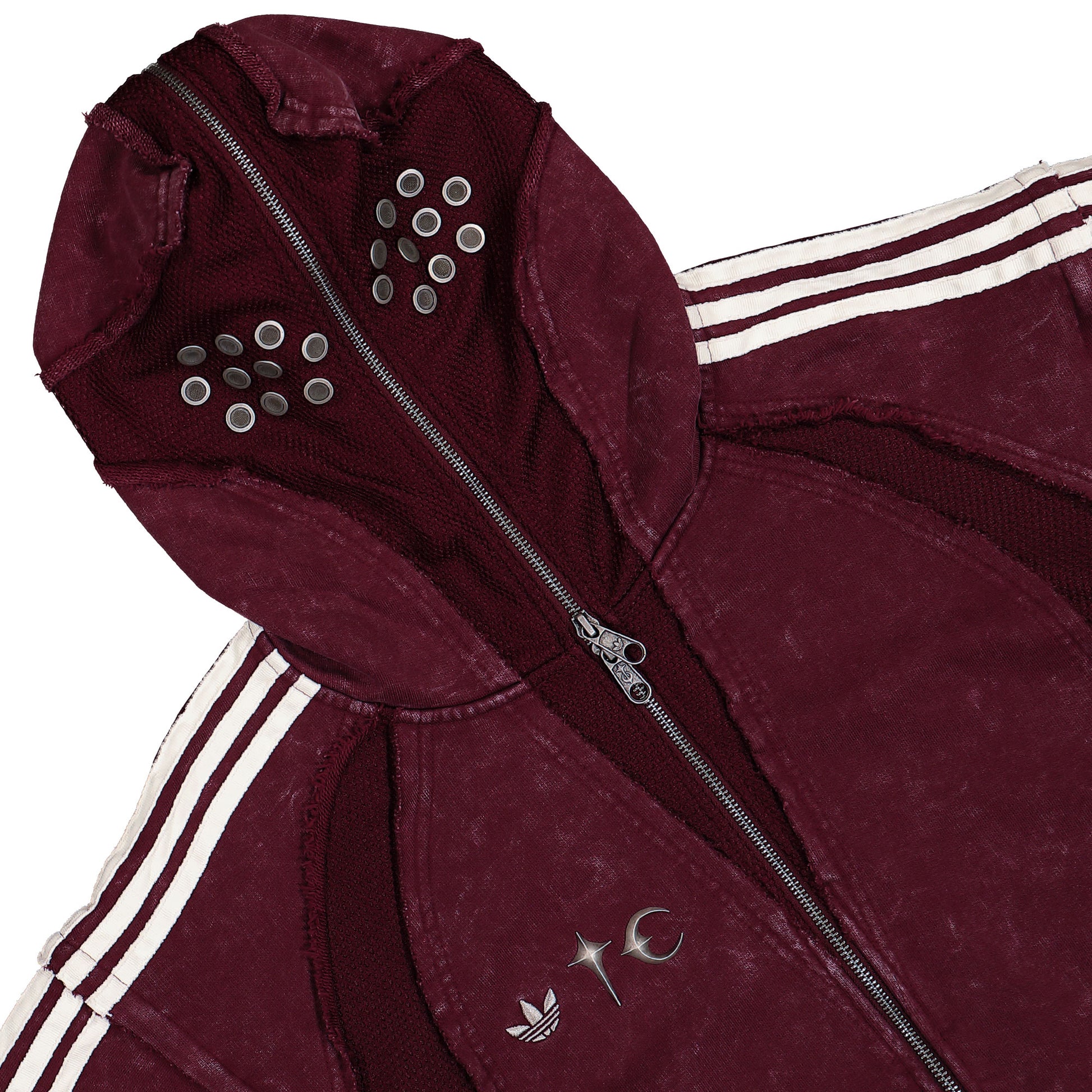 Thug Club x adidas TC TG Sweat Jacket HD Maroon Jackets KC2210 Detail View 4 | GATE