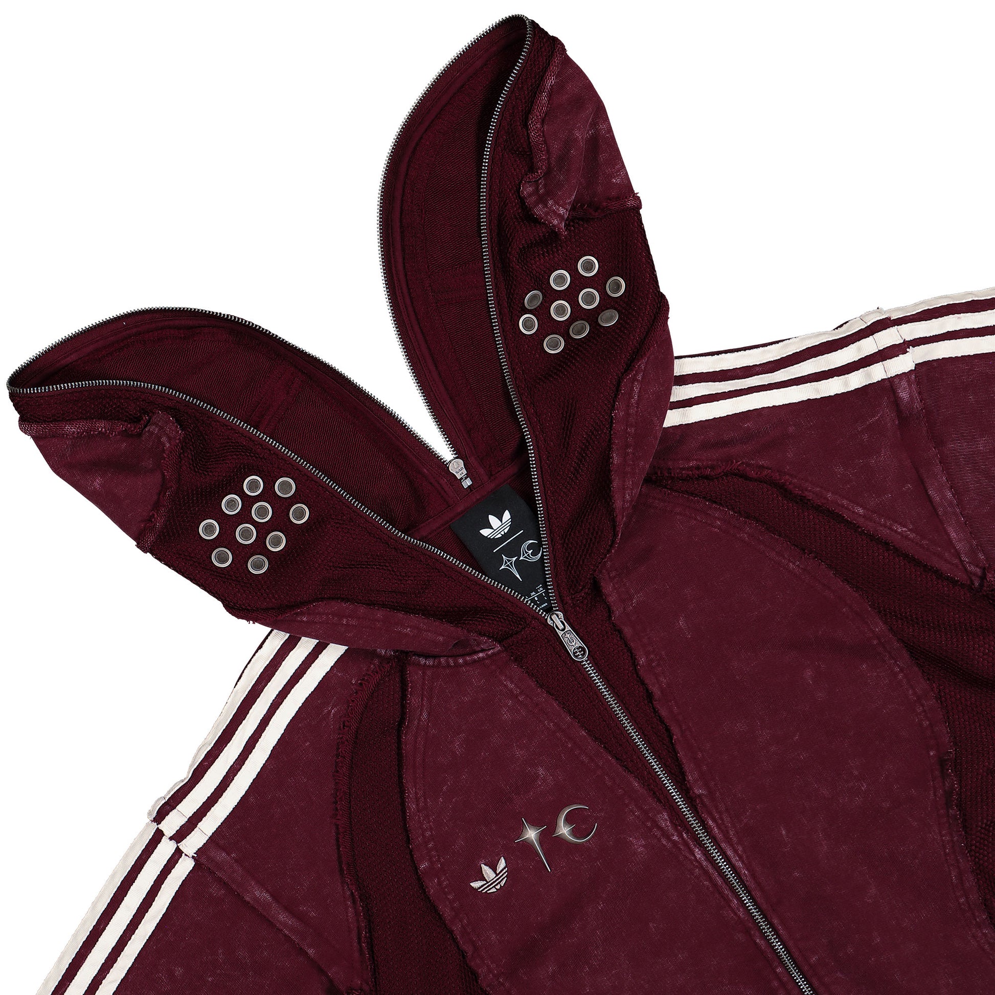 Thug Club x adidas TC TG Sweat Jacket HD Maroon Jackets KC2210 Detail View 5 | GATE