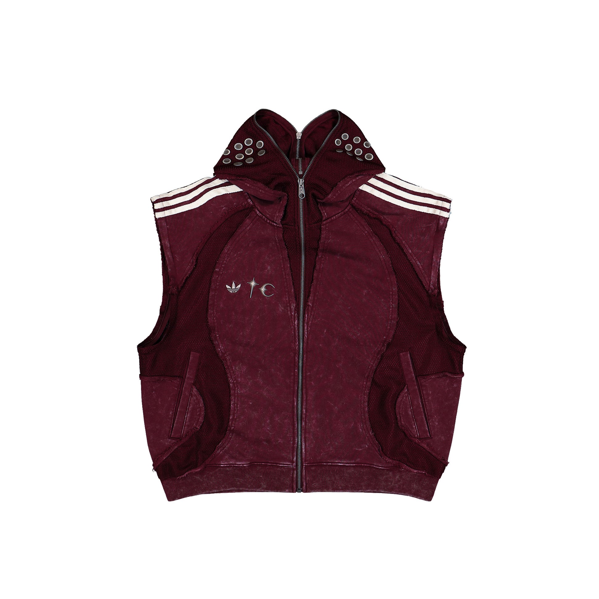 Thug Club x adidas TC TG Sweat Jacket HD Maroon Jackets KC2210 Detail View 8 | GATE