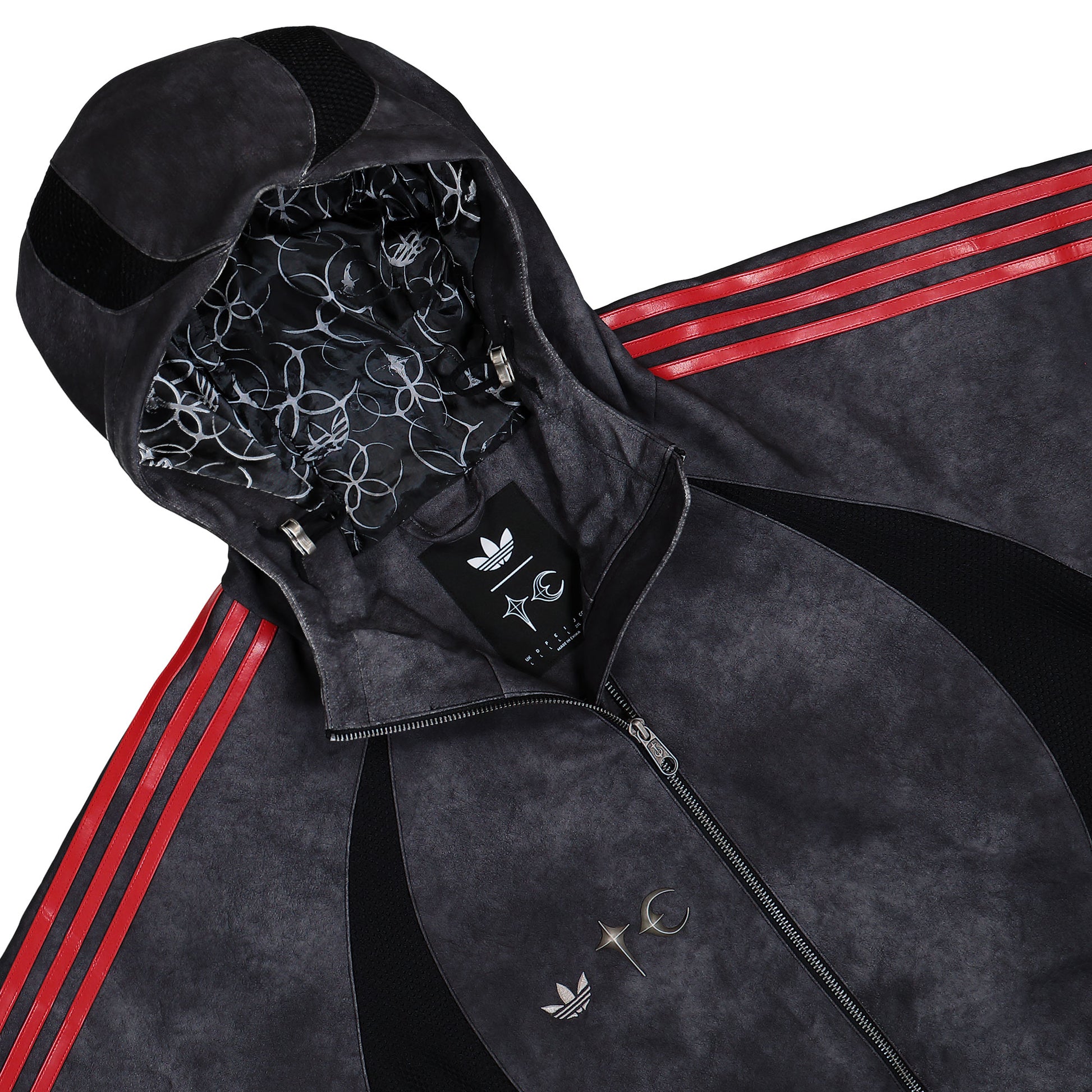 Thug Club x adidas TC TG Leather Jacket Black Black Antique Silver Jackets KC2222 Detail View 3 | GATE