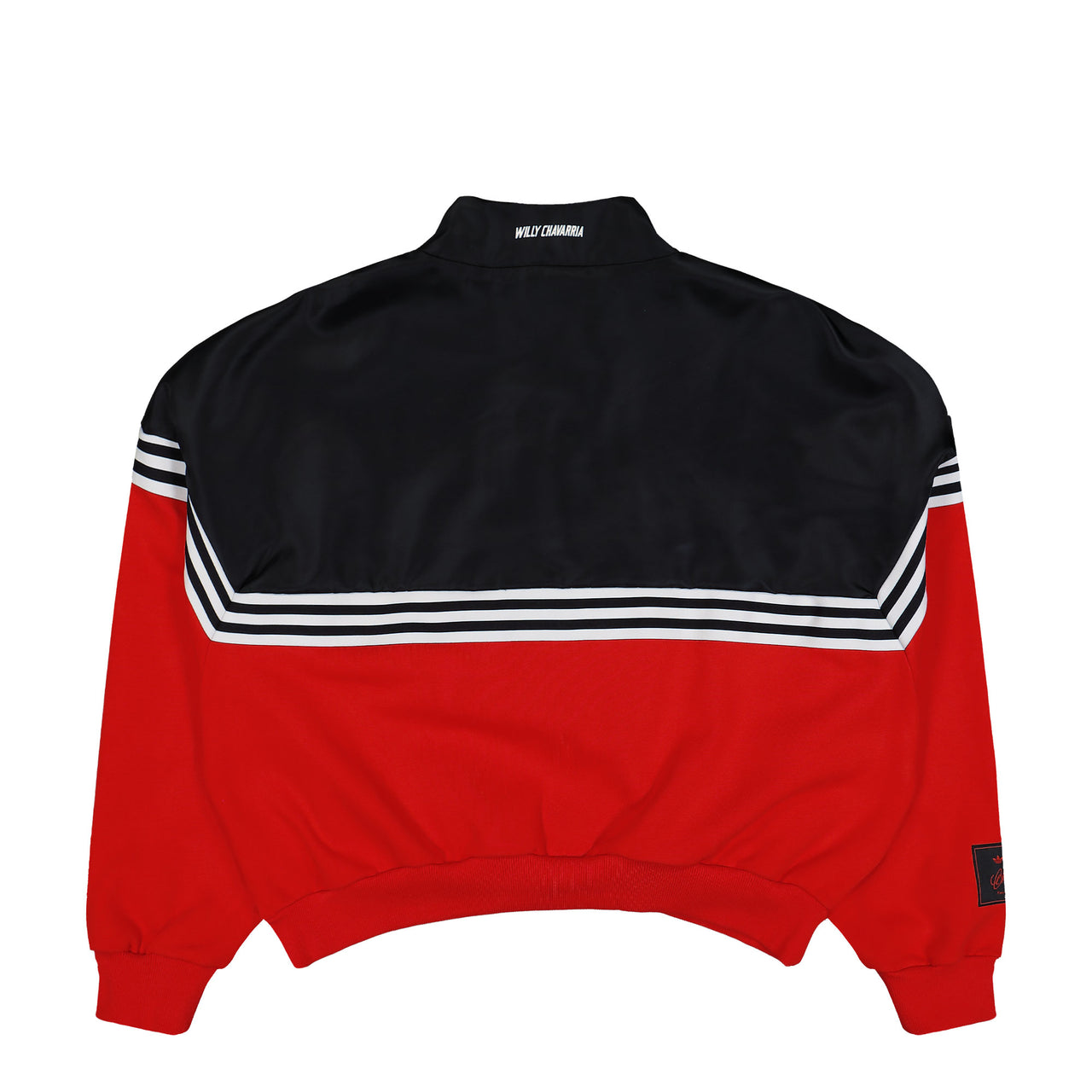 Willy Chavarria x adidas Gomez Sweater Black / Red Sweatshirts KD9360 Detail View 1 | GATE