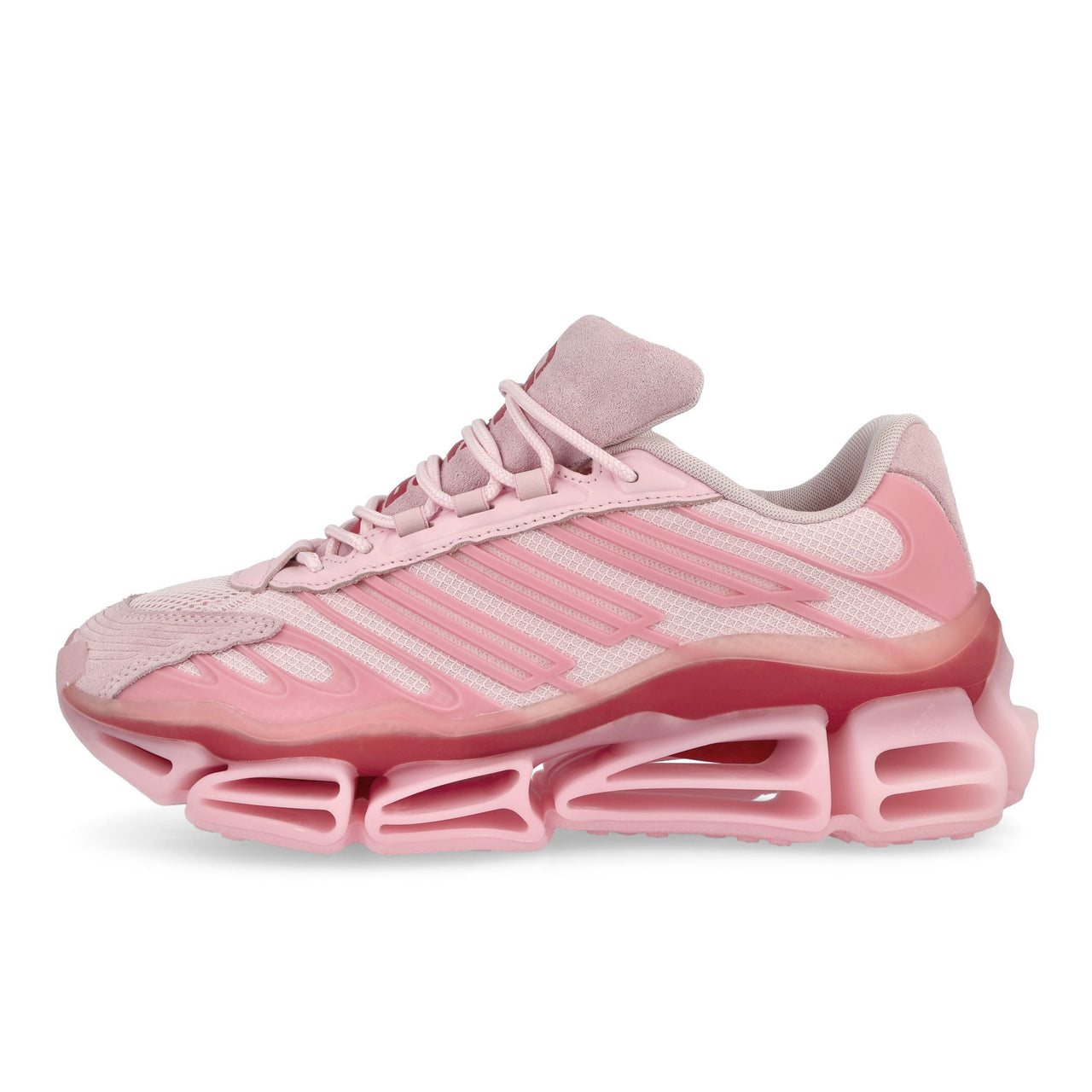 Willy Chavarria x adidas Megaride AG Clear Pink / Clear Pink / Power Red Low Top Sneakers KI7006 Detail View 1 | GATE