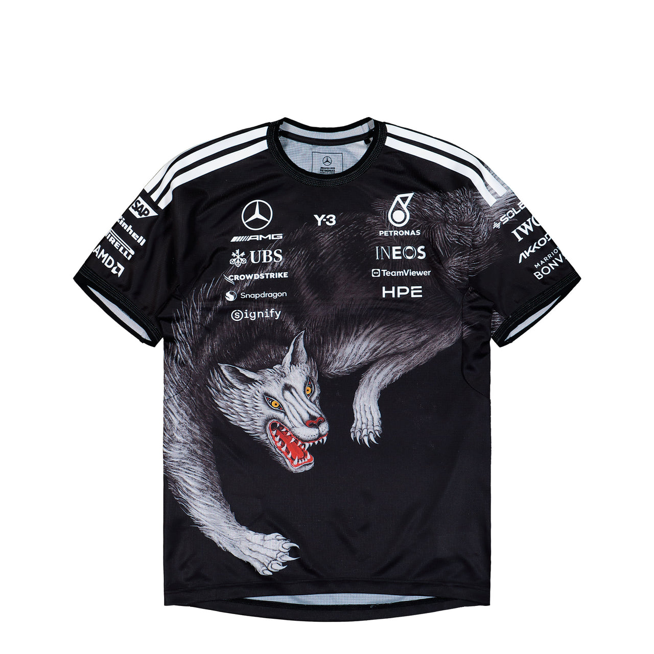 Mercedes-AMG Petronas F1 x Y-3 F1 Driver SS Jersey Black T-Shirts KQ9844 Detail View 1 | GATE