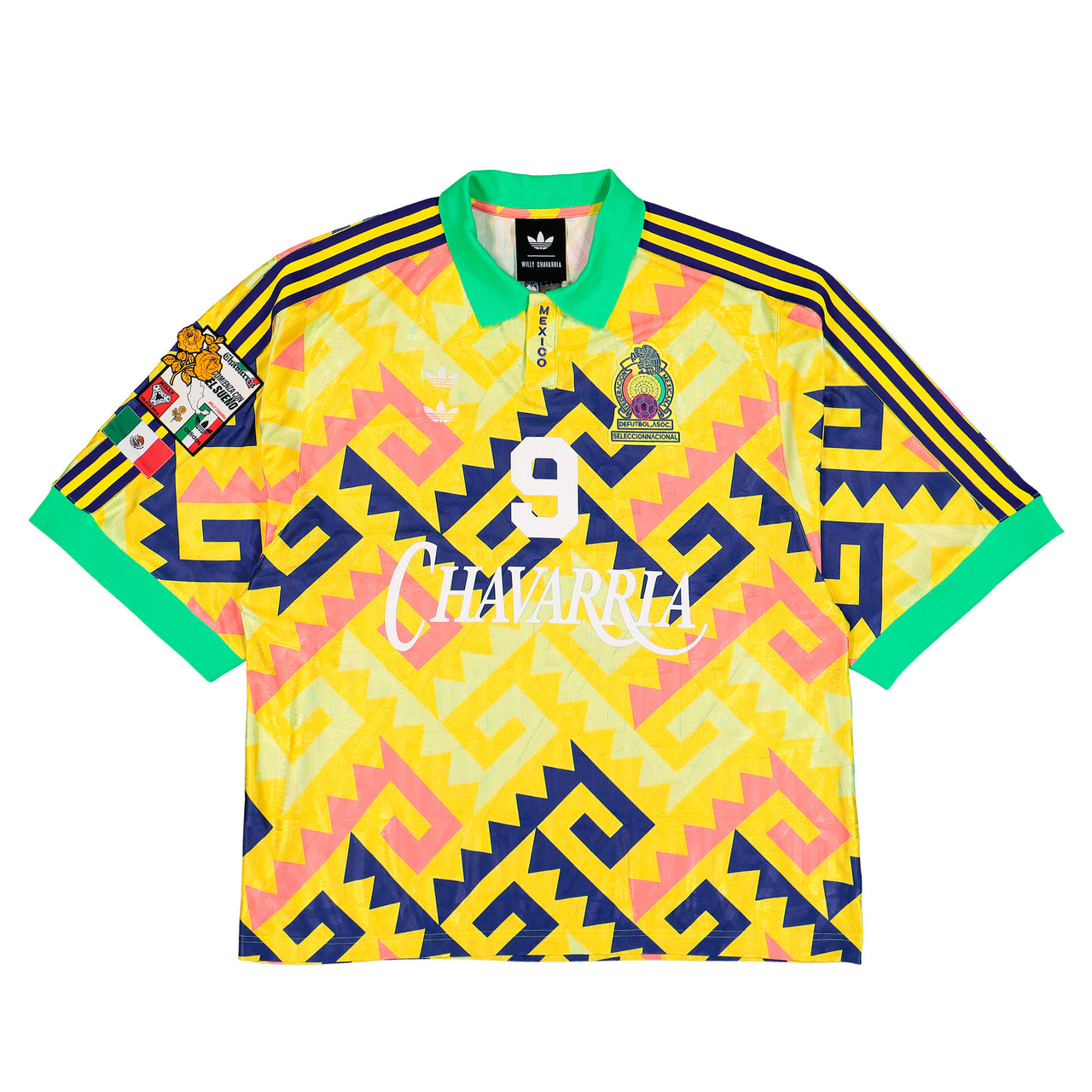 Willy Chavarria x adidas AOP Jersey Solar Lemon / Pure Purple / Solar Turbo T-Shirts KU7799 Detail View 1 | GATE