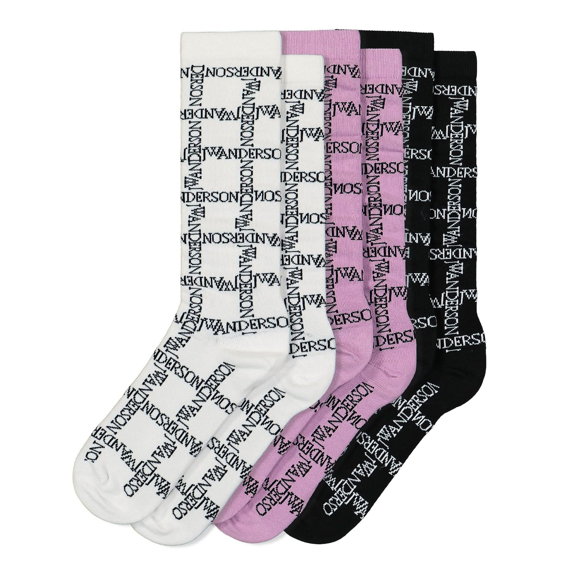 JW Anderson Logo Grid Sock Bundle Multicolor Detail view 1 | Gate