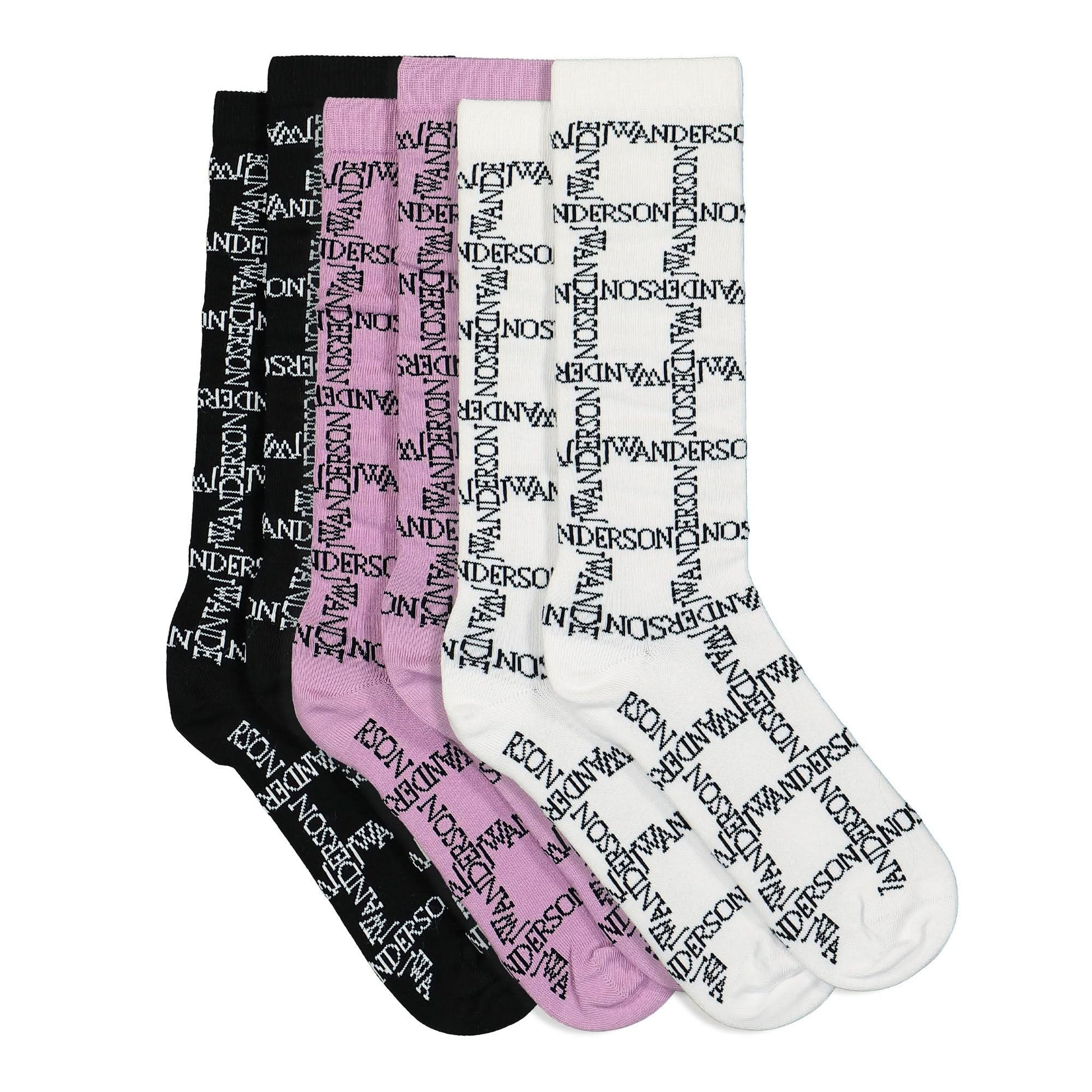 JW Anderson Logo Grid Sock Bundle Multicolor Detail view 2 | Gate