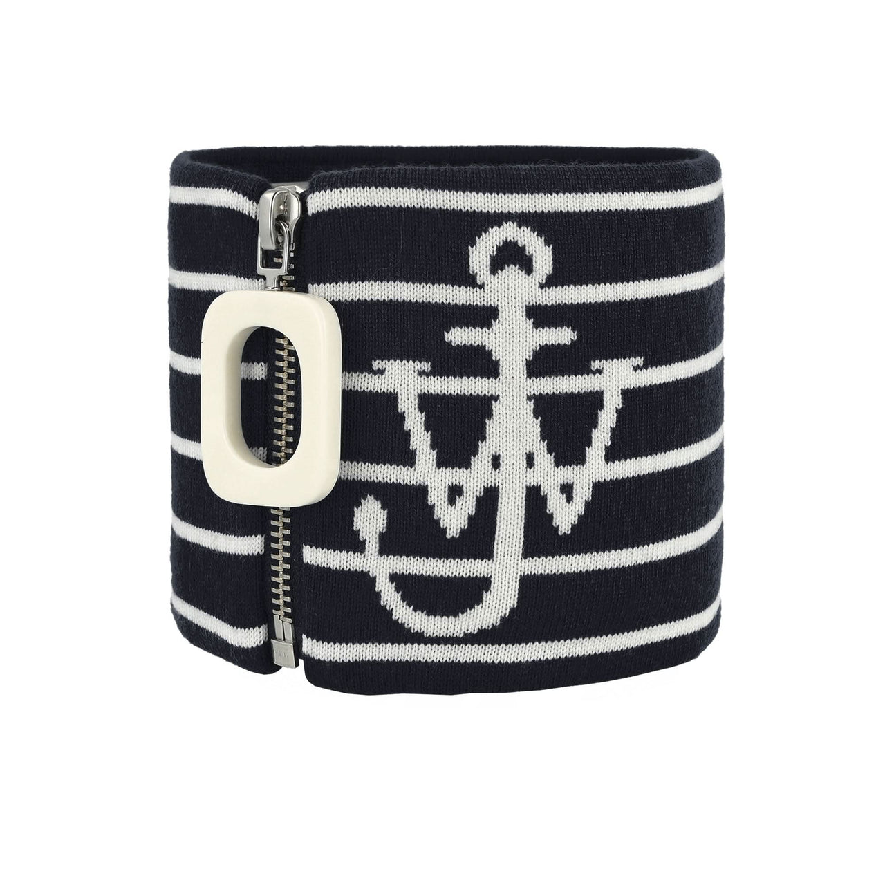 JW Anderson Striped Anchor Neckband Black Detail view 1 | Gate