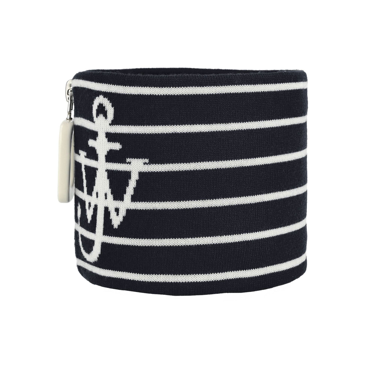 JW Anderson Striped Anchor Neckband Black Detail view 1 | Gate