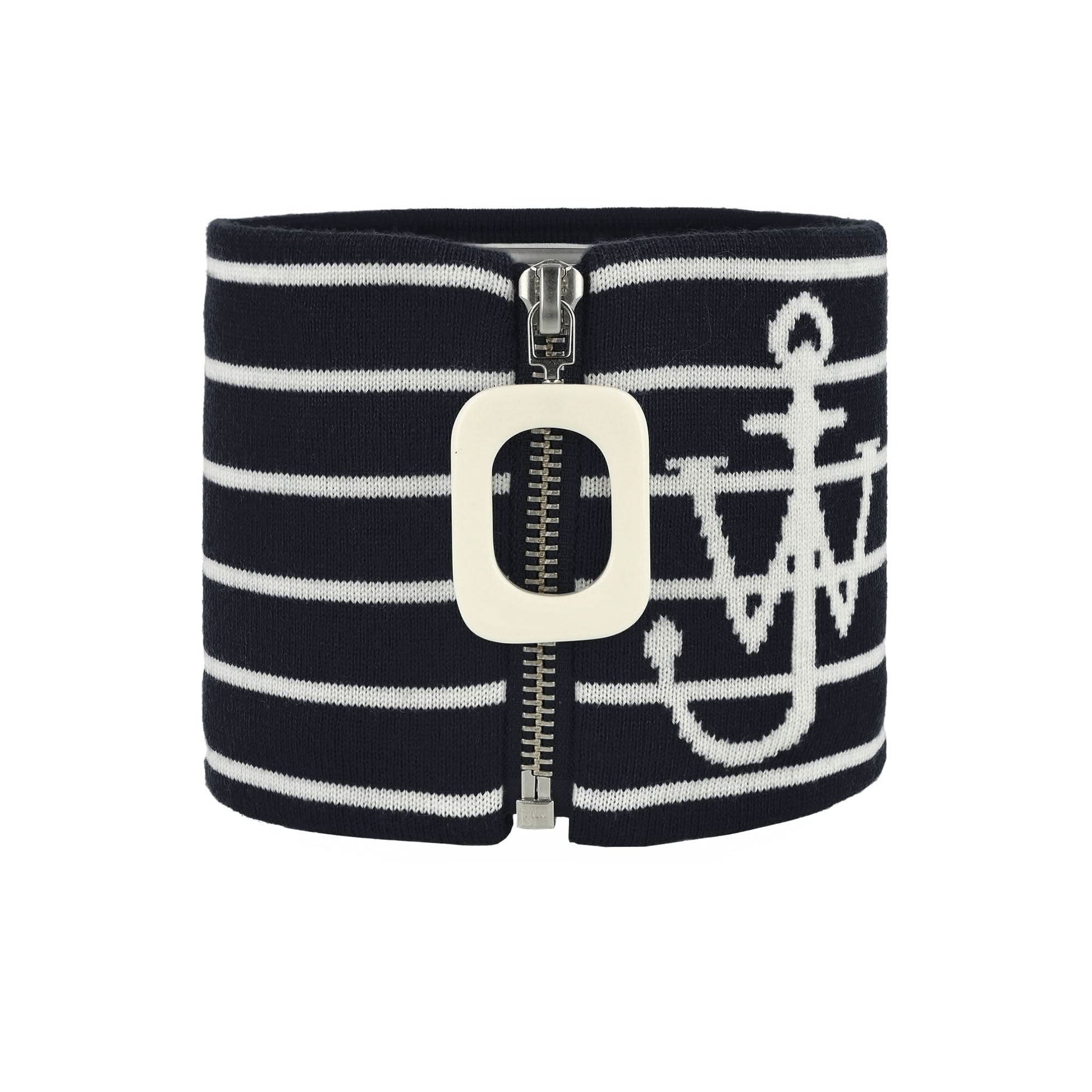 JW Anderson Striped Anchor Neckband Black Detail view 4 | Gate