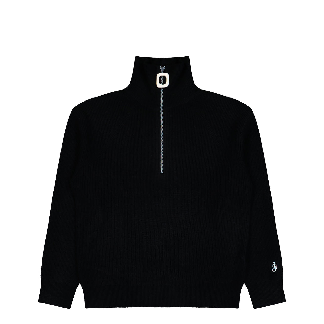 JW Anderson Half Zip Jumper Black Knits KW1285-YN0372-999 / Black Detail View 1 | GATE