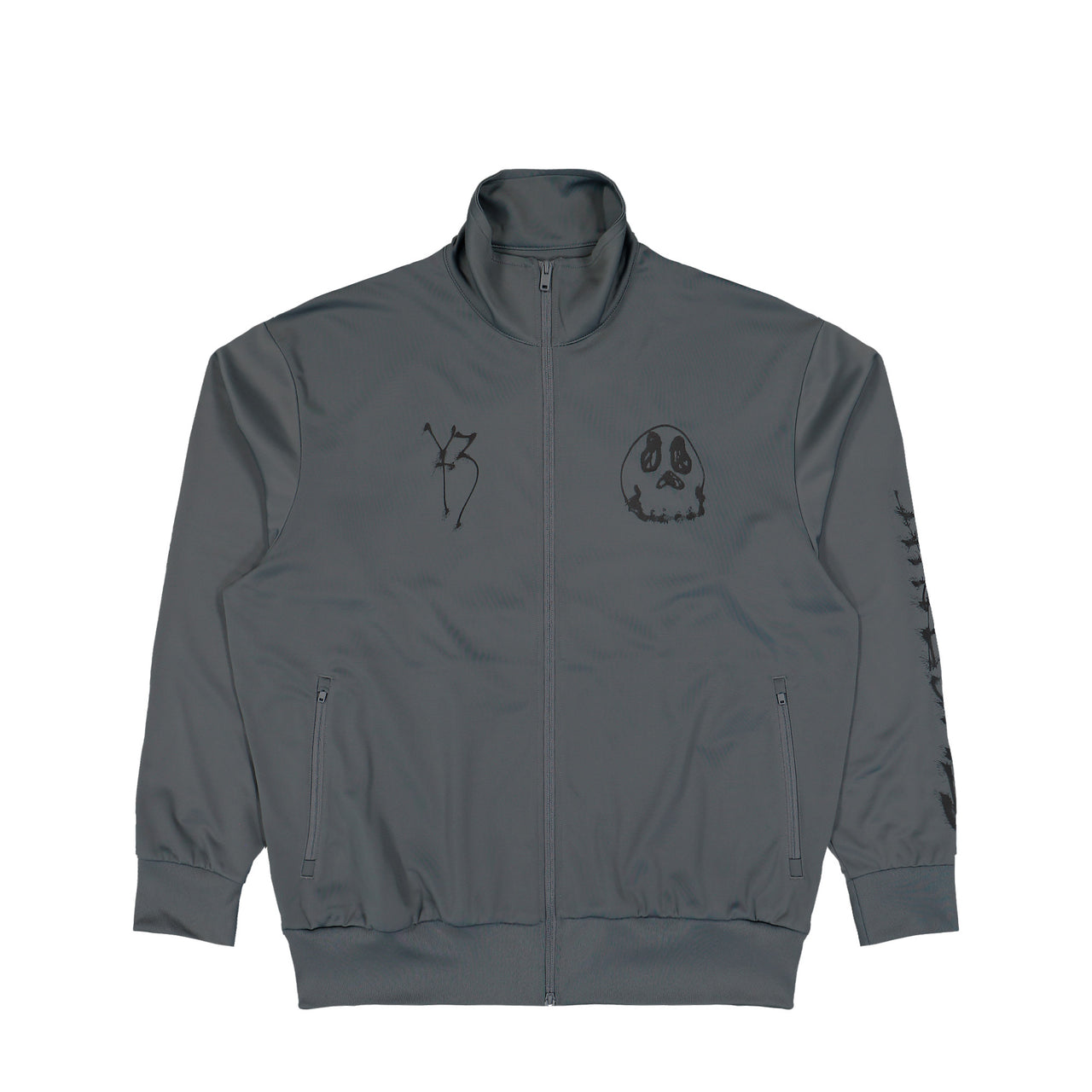 Y-3 Chito Graphic Nylon Track Top Grey Five Track Jacket KW9237 Detail View 1 | GATE