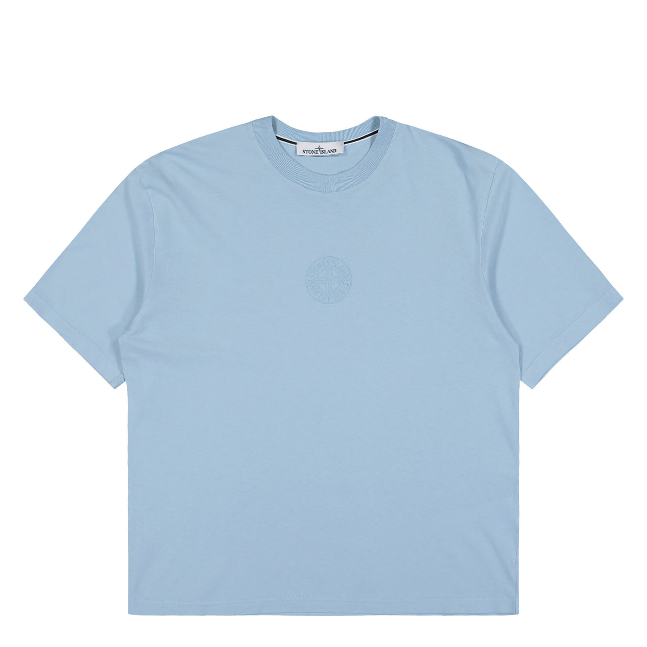 Stone Island Organic Cotton T-Shirt Dust Blue T-Shirts L1S152100001-S0E14 V004A Detail View 1 | GATE
