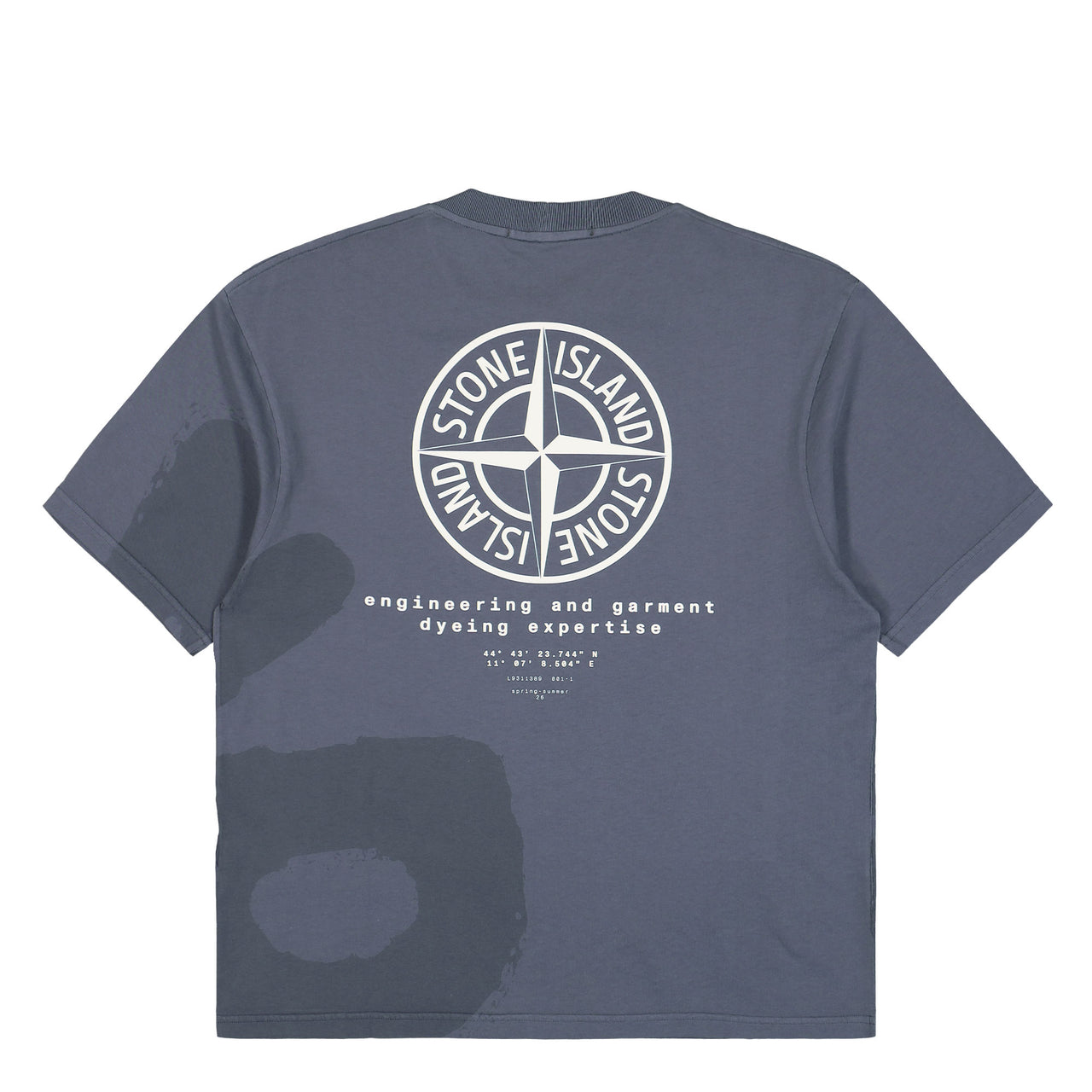 Stone Island Combed Organic Cotton T-Shirt Blue Grey T-Shirts L1S152100002-S0365 V002D Detail View 1 | GATE