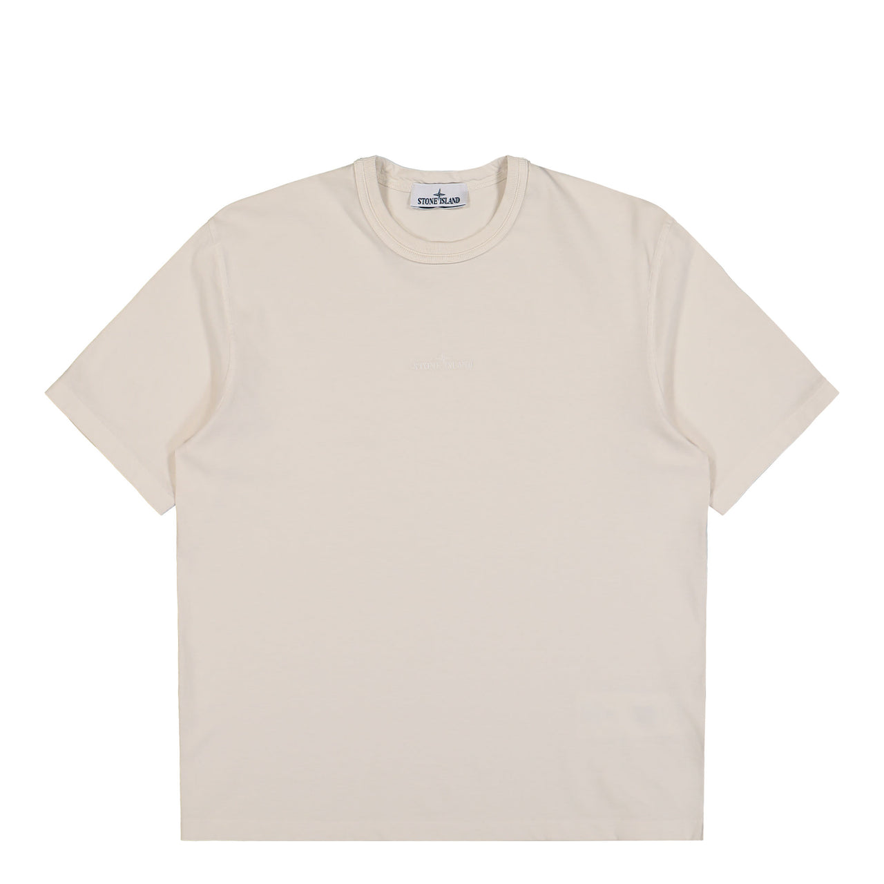 Stone Island Combed Organic Cotton Jersey T-Shirt Ivory T-Shirts L1S152100025-S0115 V0093 Detail View 1 | GATE