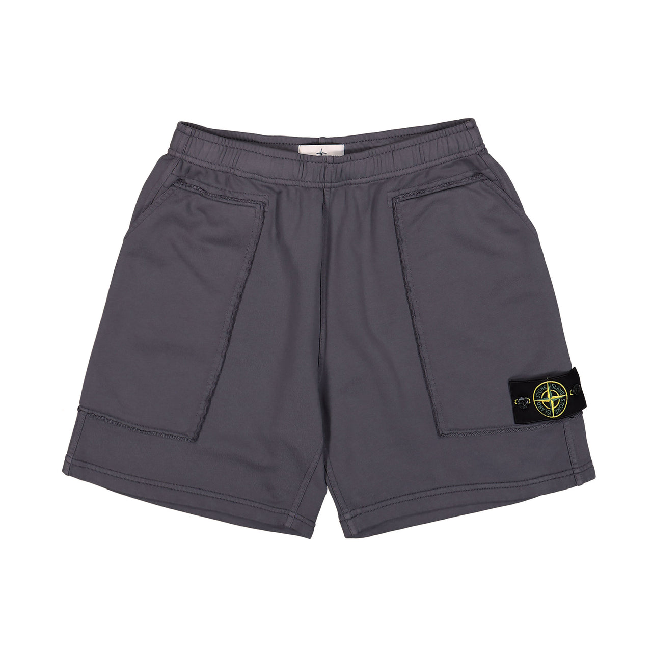 Stone Island Organic Cotton Fleece Shorts Blue Grey Shorts L1S156200022-S0051 V002D Detail View 1 | GATE