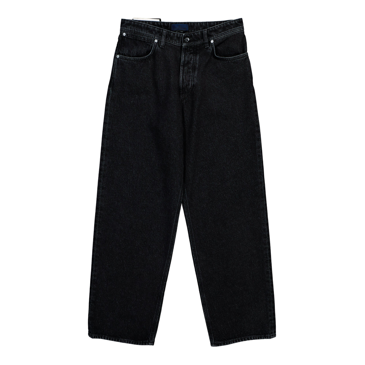 Stone Island Loose-Fit Grainy Wash Black Denim Trousers Black Medium Wash Denim L2S14J100006-S0J32 VJ902 Detail View 1 | GATE