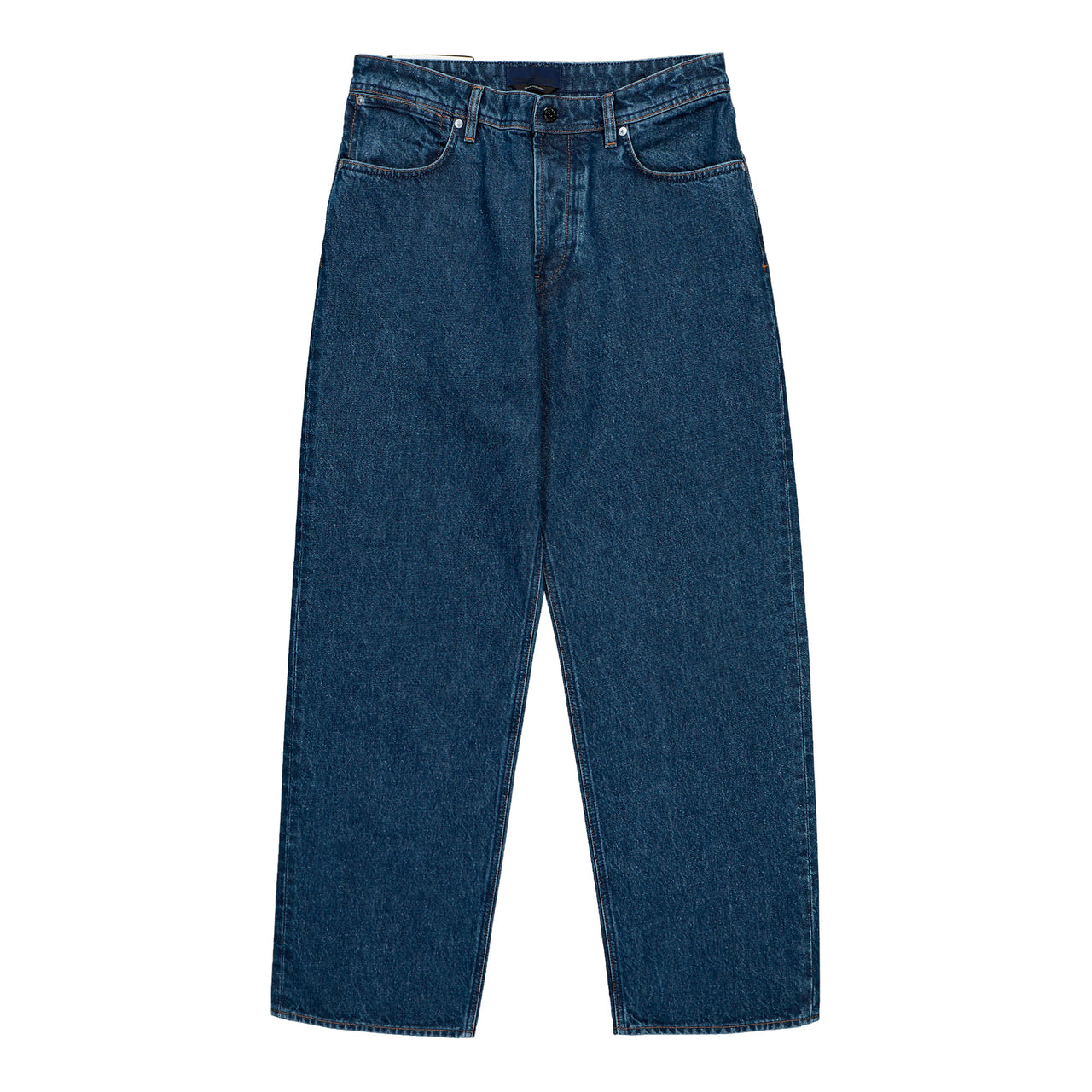 Stone Island Loose-Fit Grainy Wash Indigo Denim Trousers Blue Medium Wash Denim L2S14J100006-S0J34 VJ202 Detail View 1 | GATE