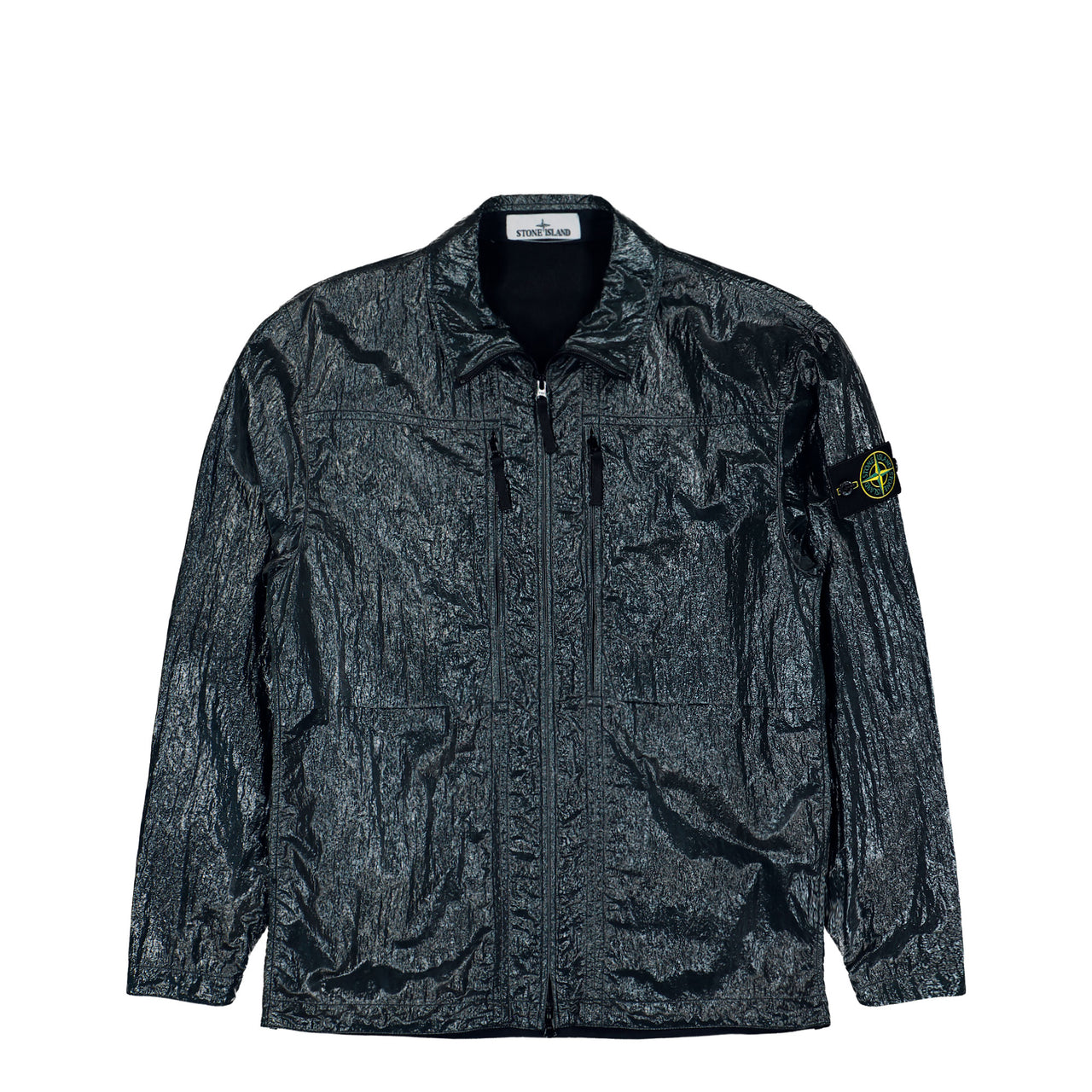 Stone Island Overshirt W Polyurethanic Resin Coating Black Jackets L2S151200031-S0445 V005S Detail View 1 | GATE