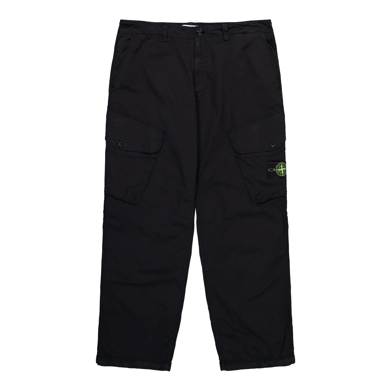 Stone Island Loose-Fit Cargo Trousers With Snap Pockets Black Pants L2S153100003-S0A10 V0029 Detail View 1 | GATE