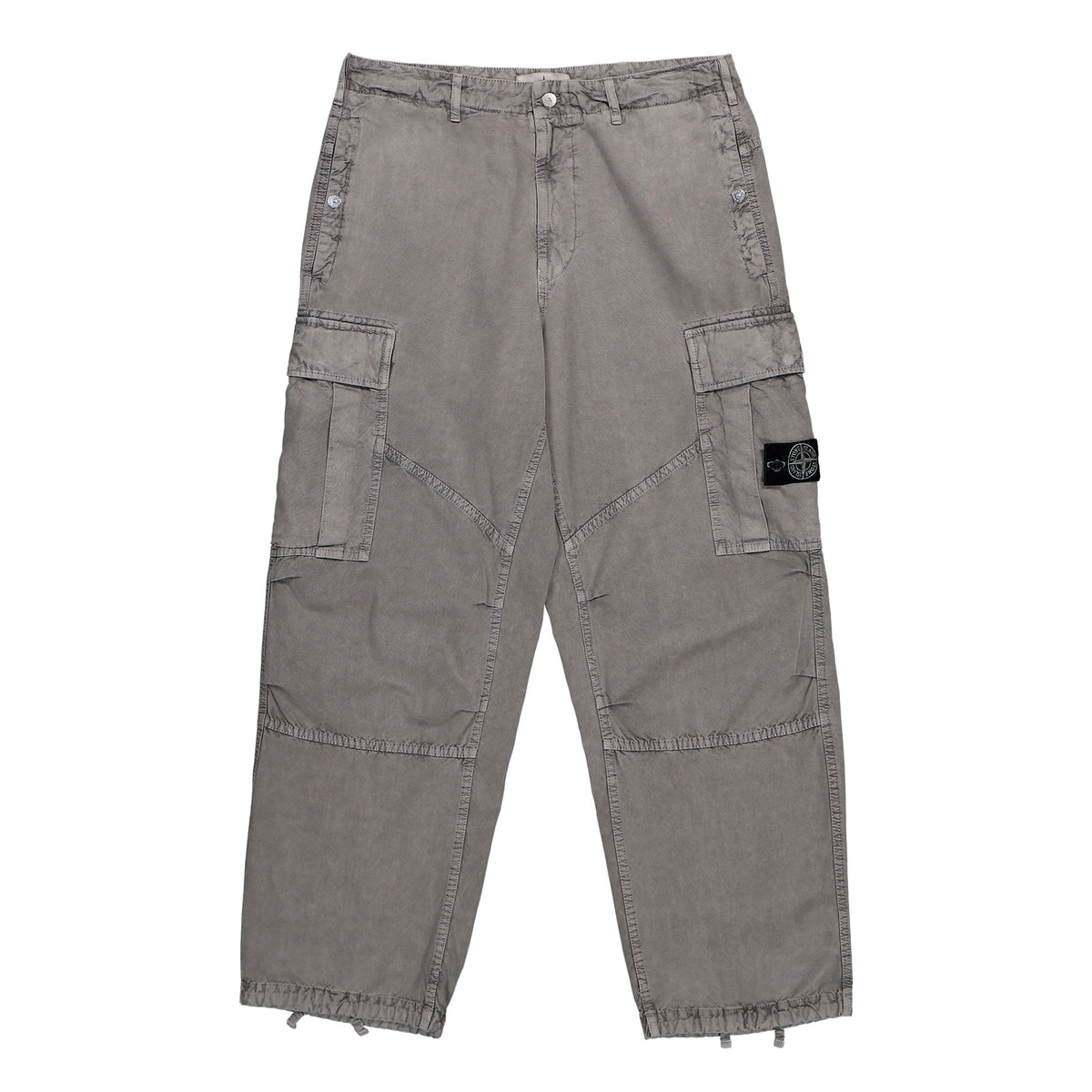 Stone Island Loose-Fit Cargo Trousers With Drawstring Cuffs Grey Pants L2S153100038-S00T6 V0060 Detail View 1 | GATE