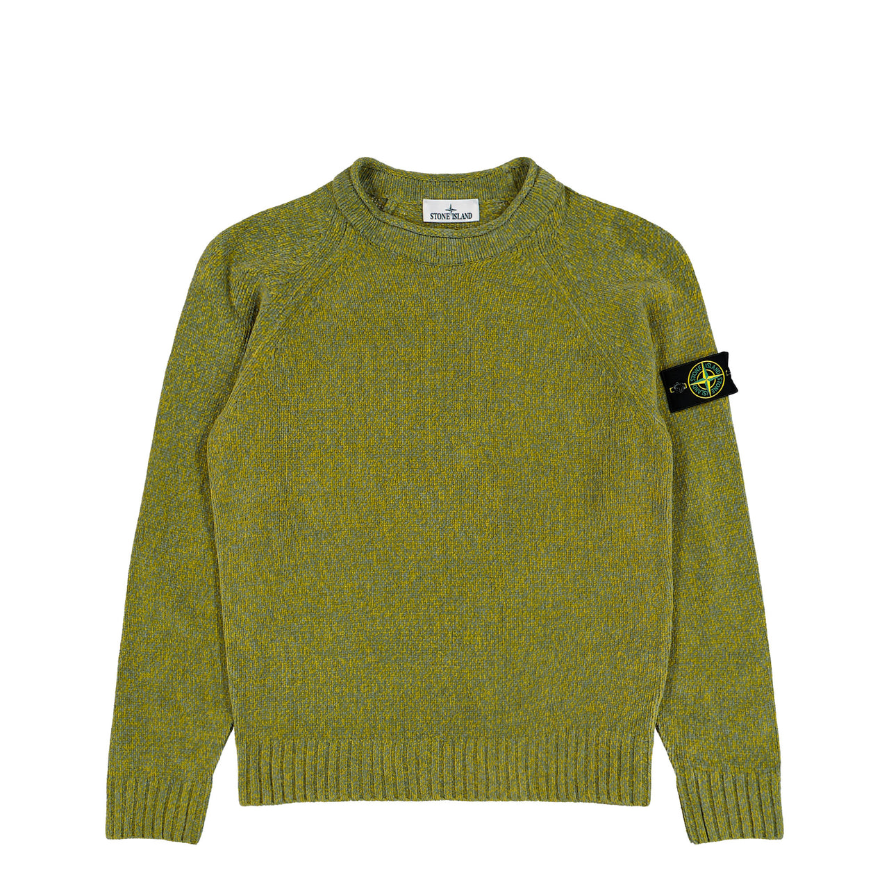 Stone Island Loose-Fit Knitted Crew Neck Jumper Cactus Melange Sweatshirts L2S155100013-S0N16 V0M5R Detail View 1 | GATE