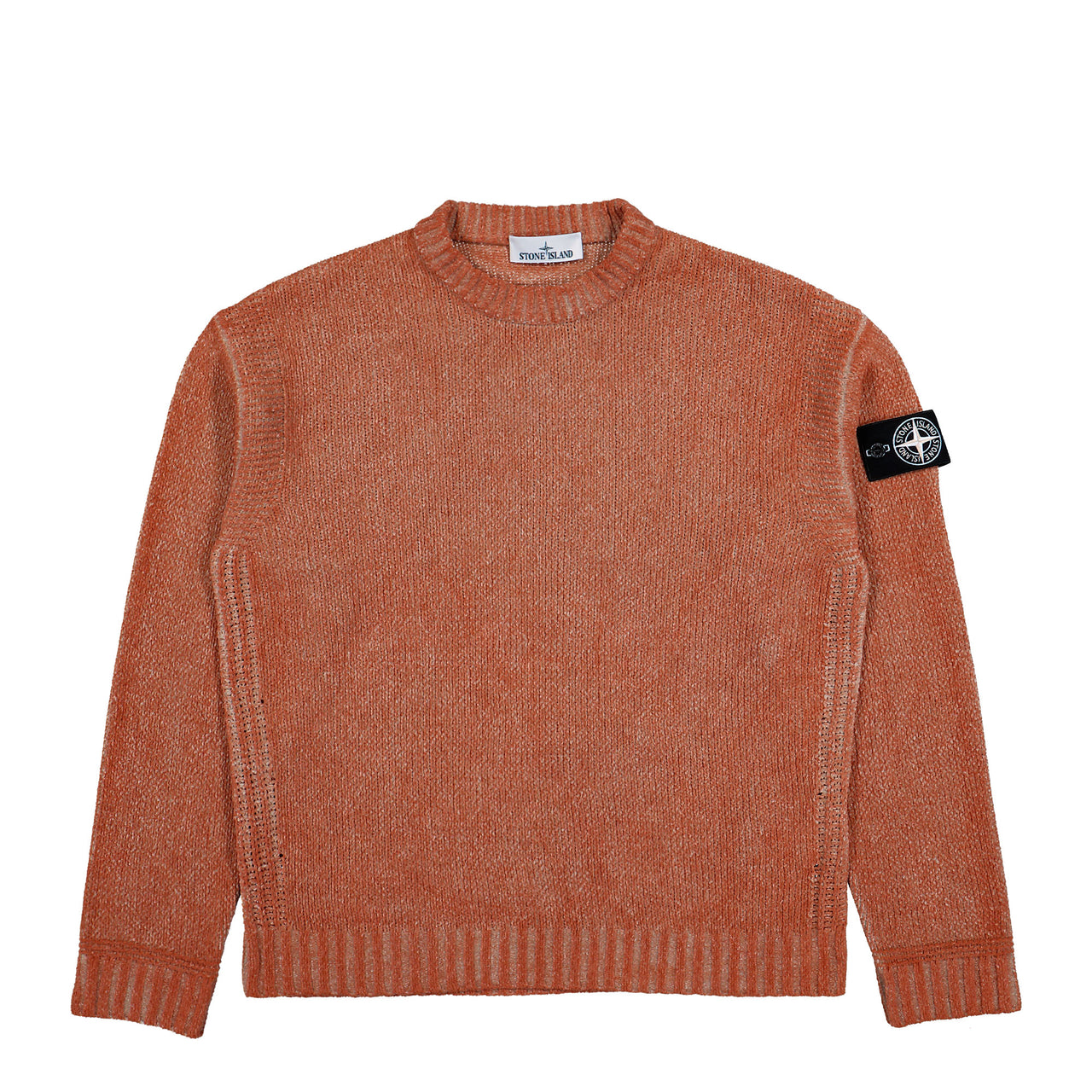 Stone Island Loose-Fit Crewneck Jumper With Contrast Stitch Details Burnt Orange Knits L2S155100016-S00Z8 V003B Detail View 1 | GATE