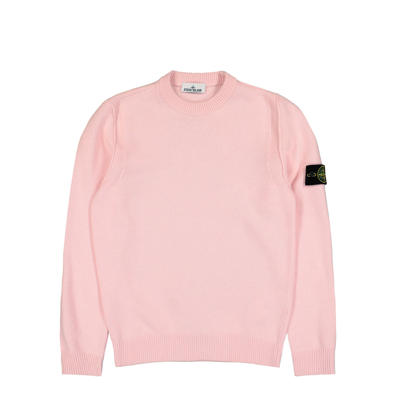 Stone Island Lambswool Crewneck Jumper W Ribbed Trims Antique Rose Sweatshirts L2S155100072-S00A3 V0082 Detail View 1 | GATE