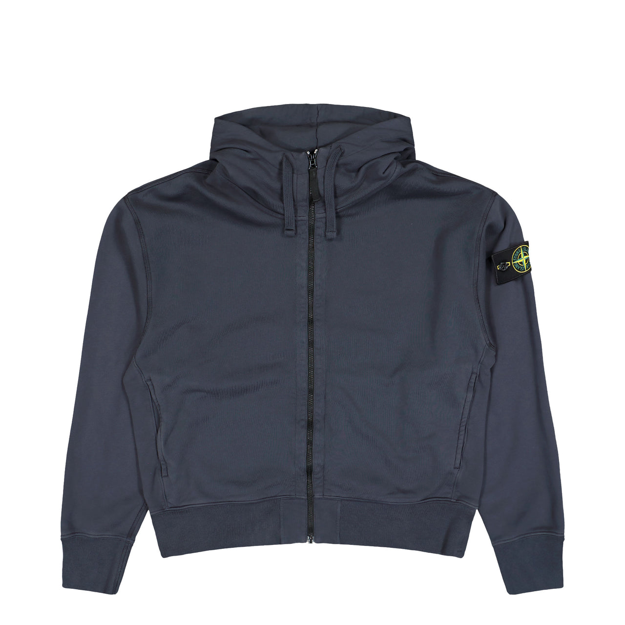 Stone Island Oversized Zip-Up Hooded Sweatshirt With Pockets Blue Navy Sweatshirts L2S156100009-S0051 V002A Detail View 1 | GATE