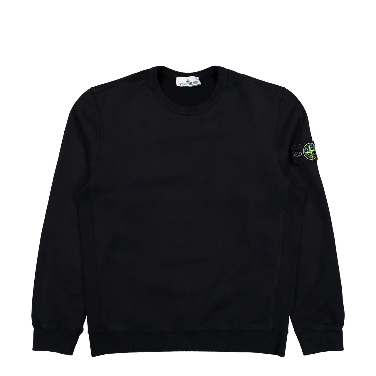 Stone Island Garment Dyed Sweatshirt With Compass Badge Black Sweatshirts L2S156100049-S0A20 V0029 Detail View 1 | GATE