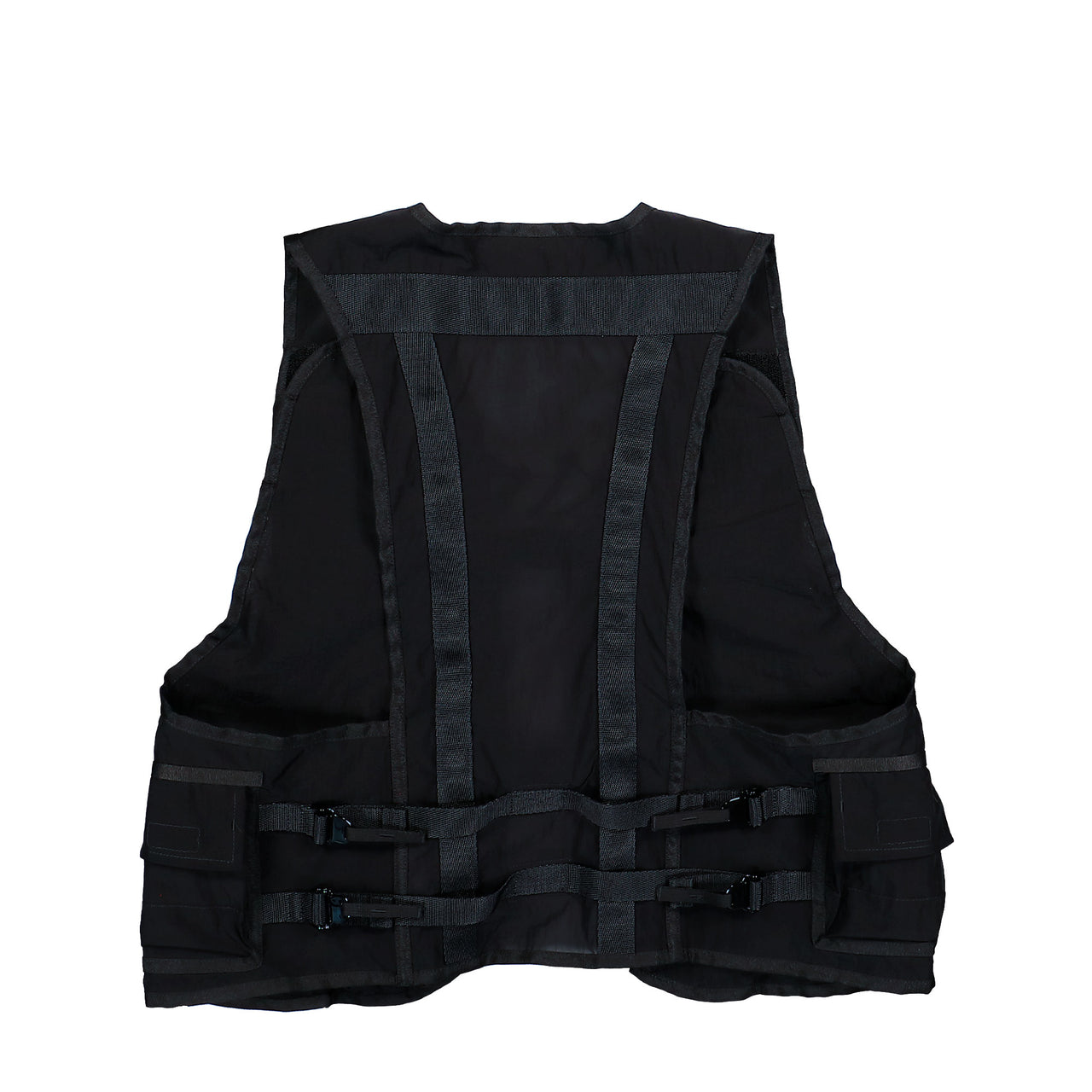 Stone Island Monofilament Organza Utility Vest With Pockets And Adjustable Belts Black Vests L2S15G100016-S0424 V0029 Detail View 1 | GATE