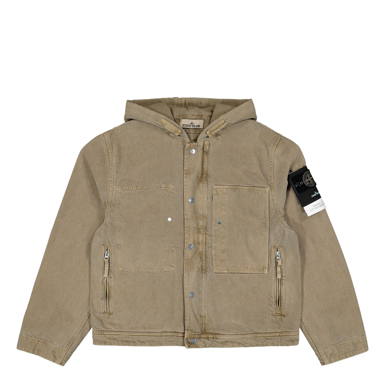 Stone Island Gabardine-TC Hooded Jacket W Multiple Pockets Military Green Jackets L2S15Q100045-S00T4 V005G Detail View 1 | GATE
