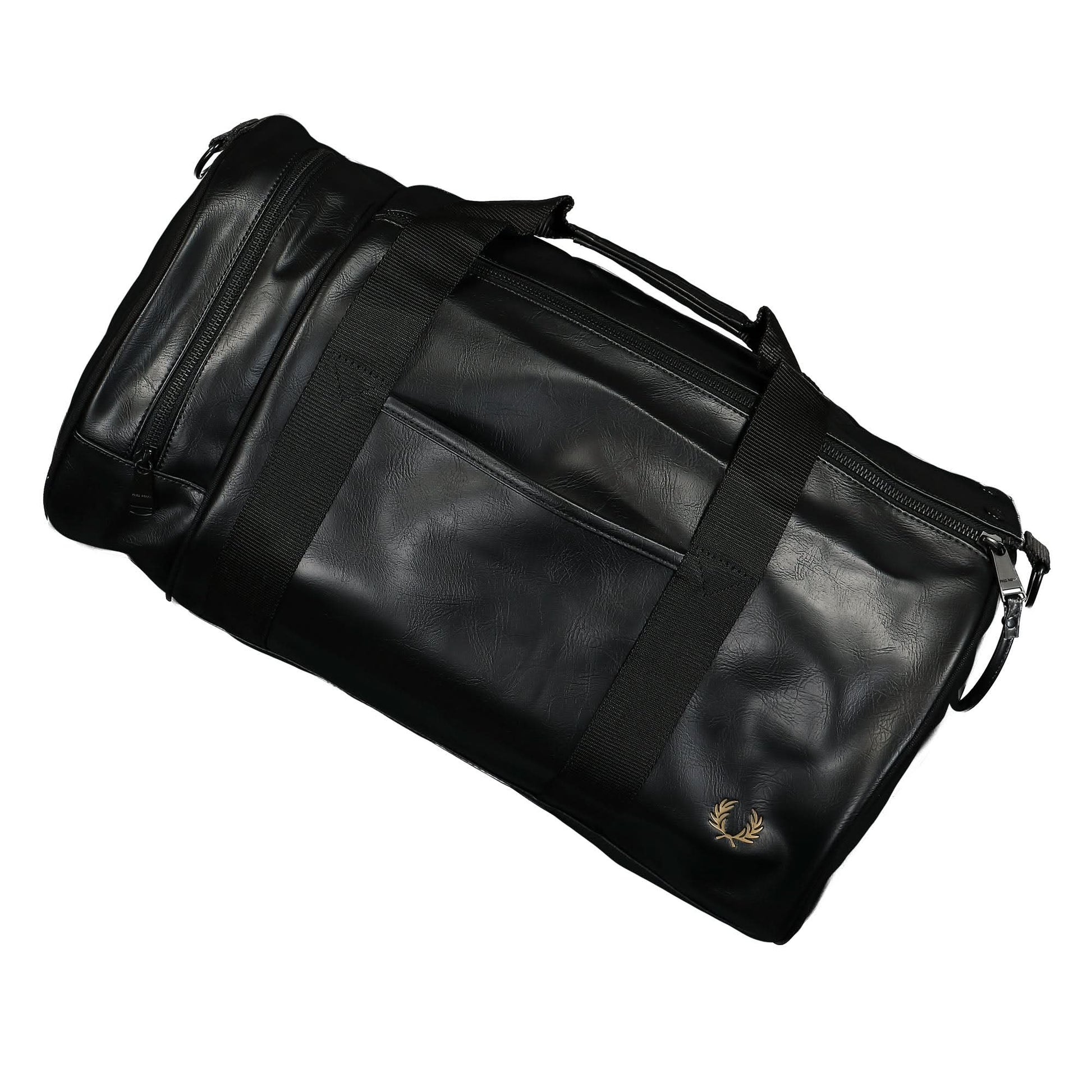Fred Perry Tonal PU Barrel Bag Black Detail view 3 | Gate