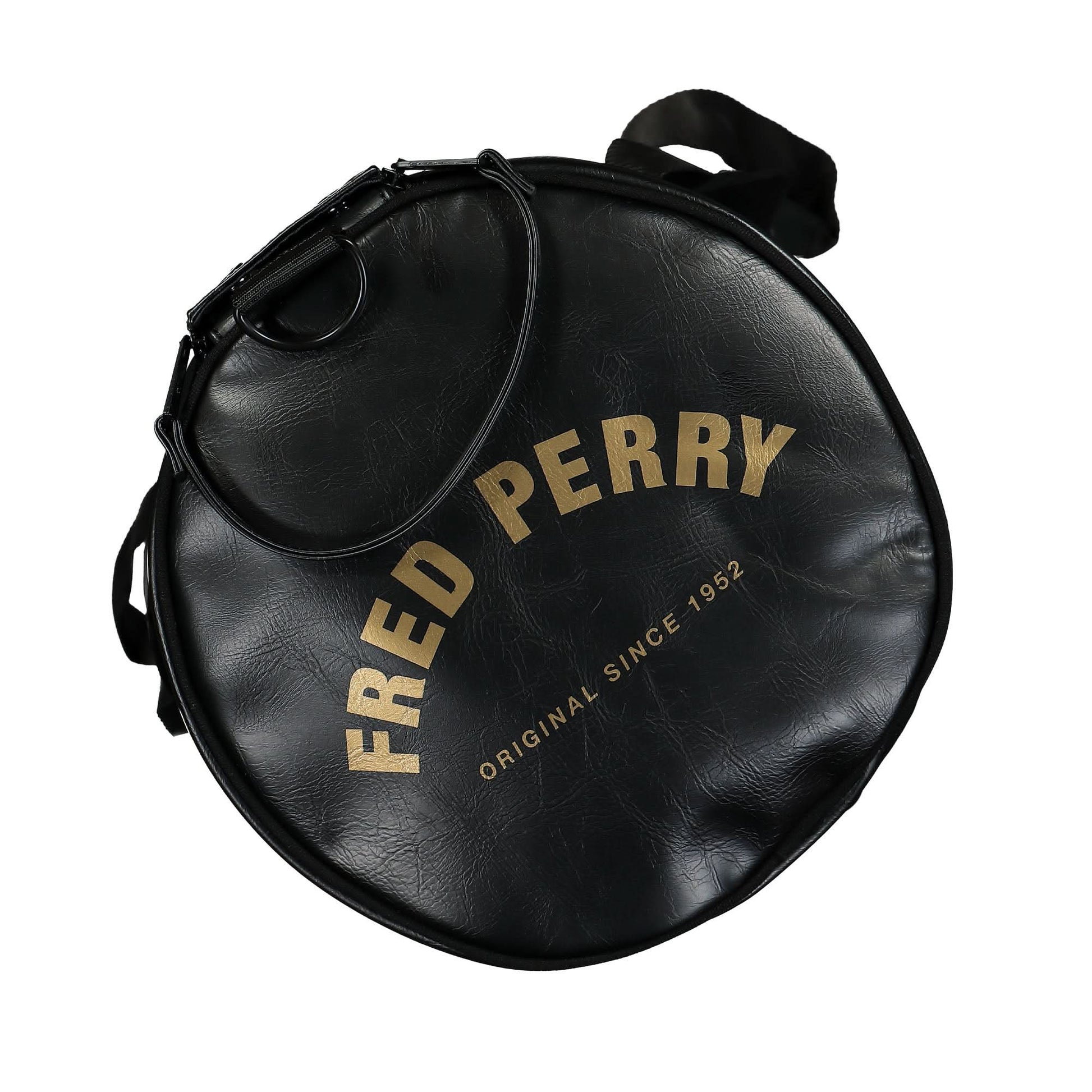 Fred Perry Tonal PU Barrel Bag Black Detail view 4 | Gate