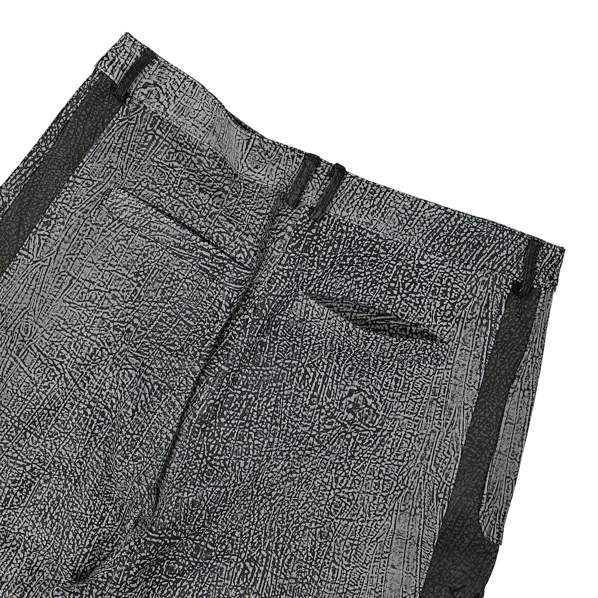 GATE Panelled Wide Leather Pants Black Detail view 5 | Gate