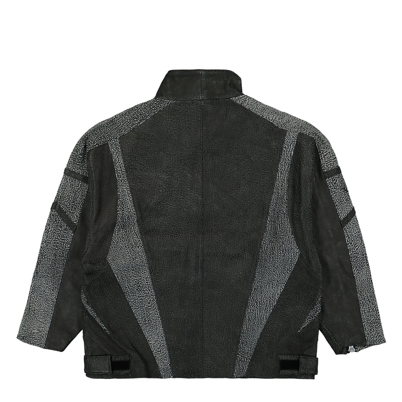 GATE Panelled Hooded Leather Jacket Black Detail view 1 | Gate