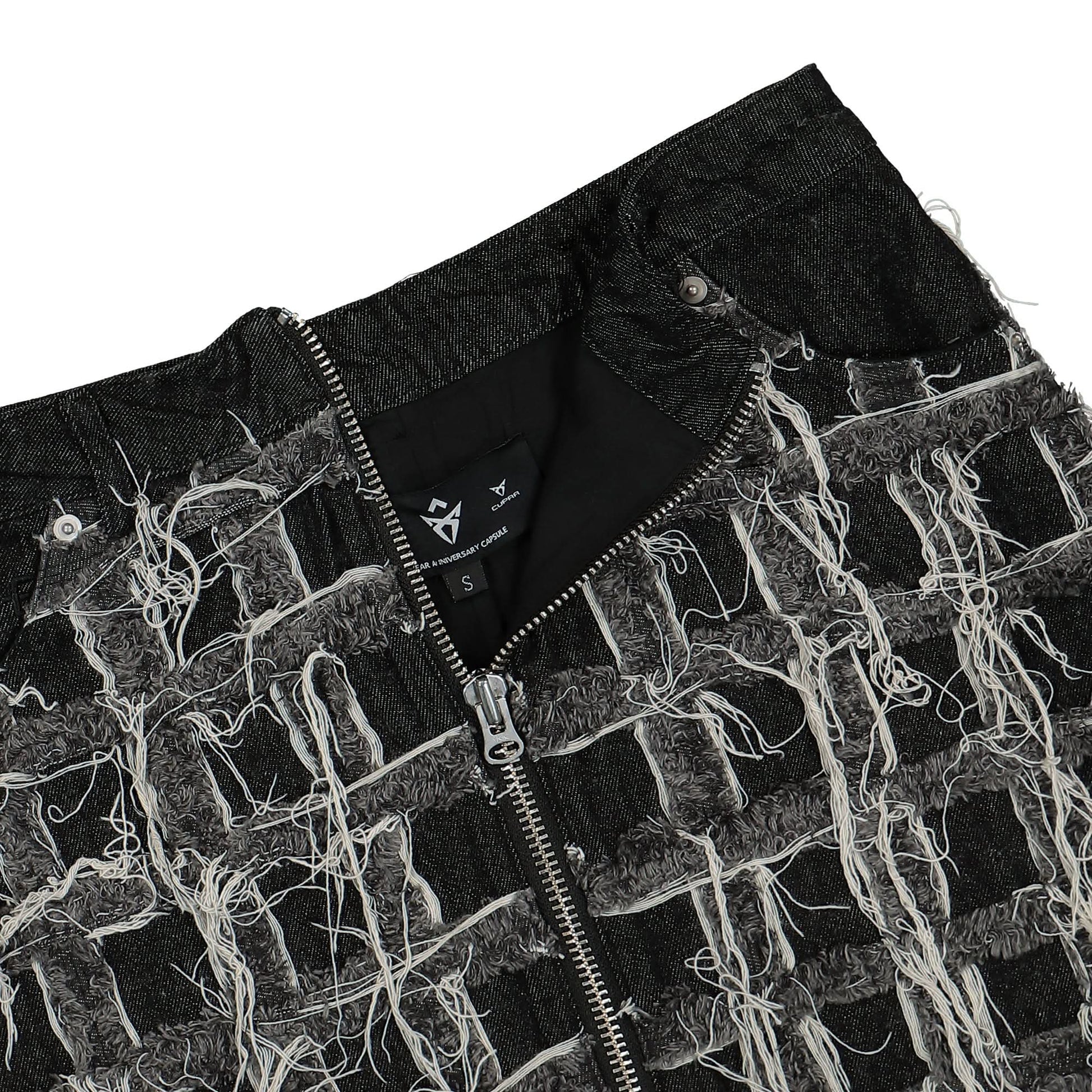 GATE Patchwork Mini Skirt Black Detail view 4 | Gate