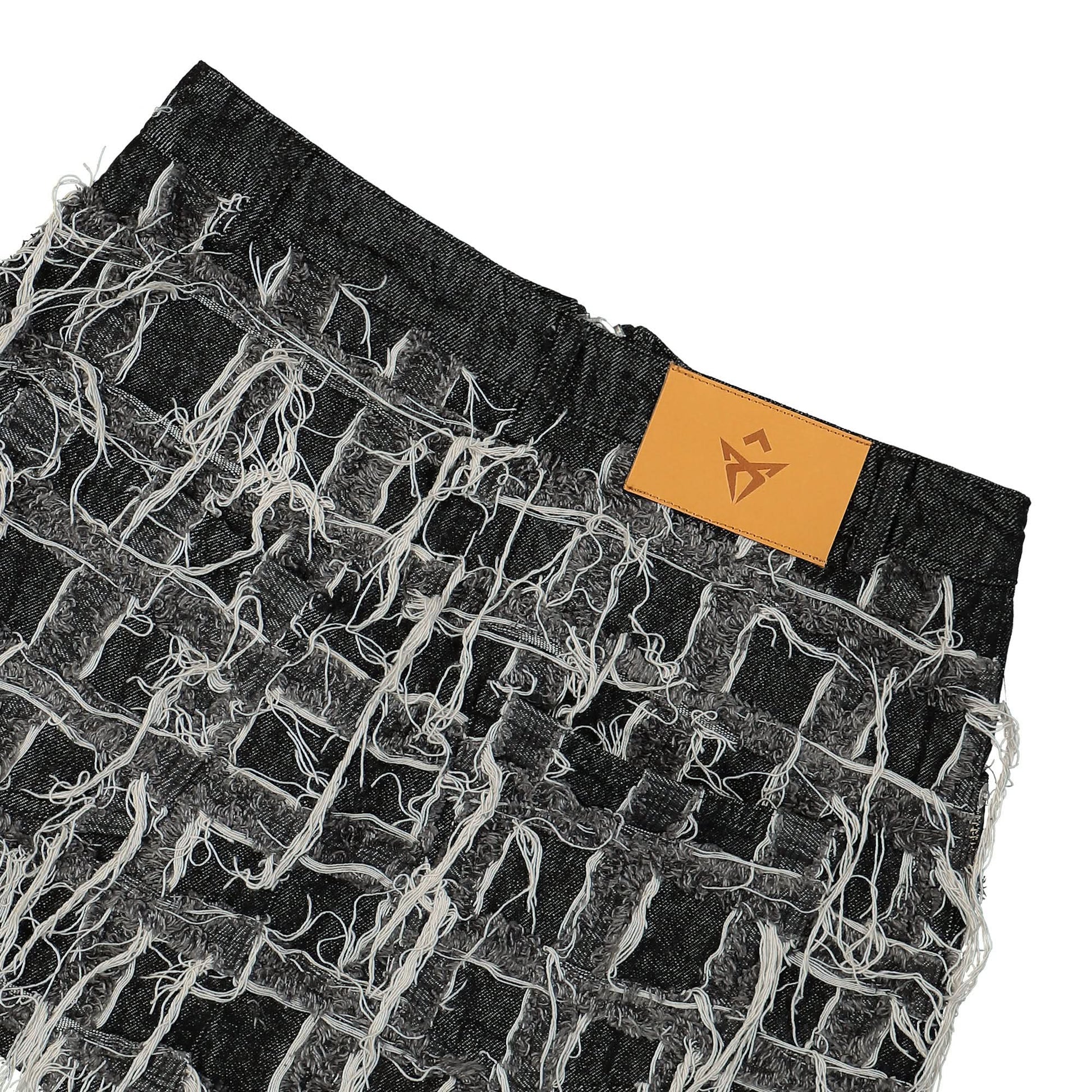 GATE Patchwork Mini Skirt Black Detail view 5 | Gate
