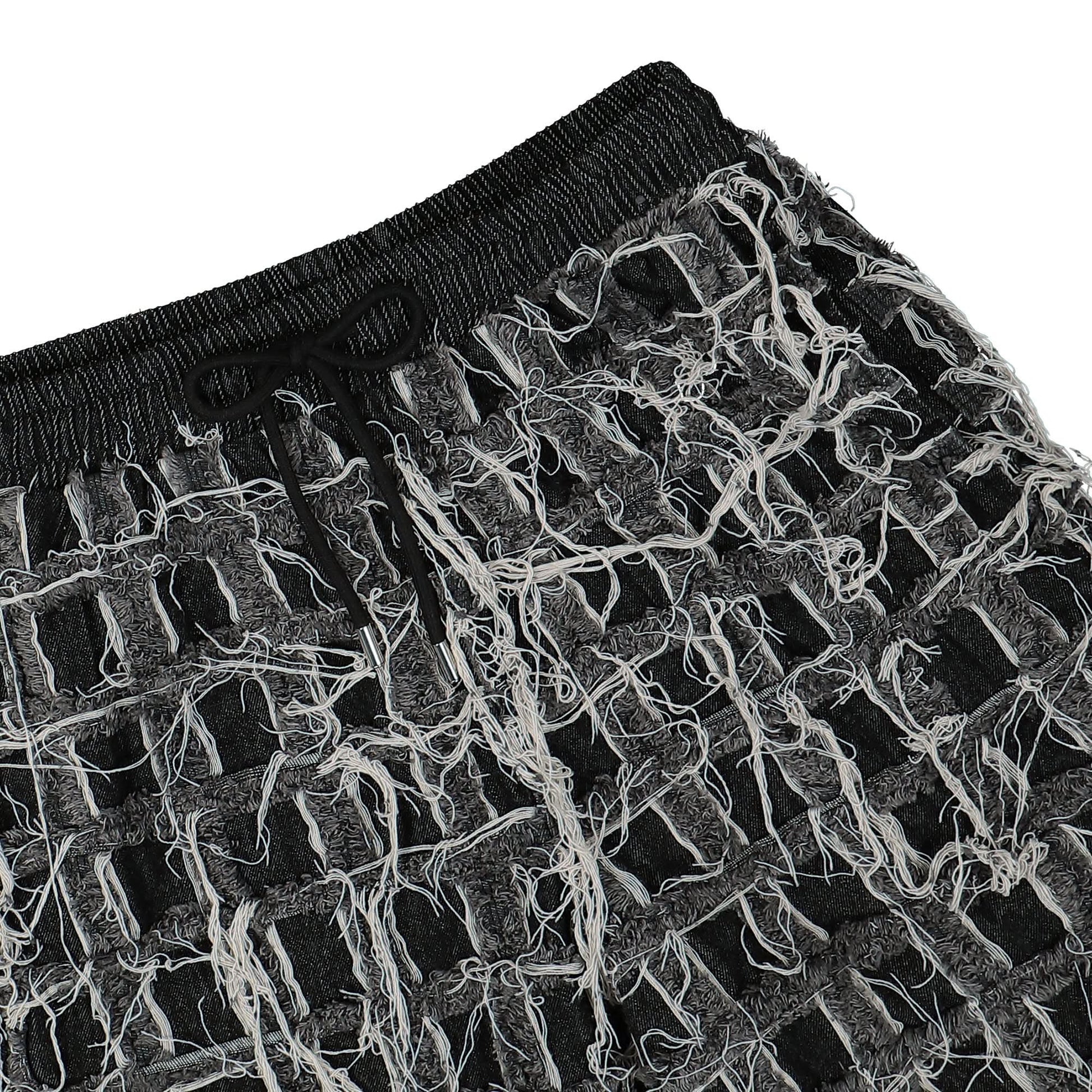 GATE Denim Patchwork Track Pants Black Detail view 4 | Gate