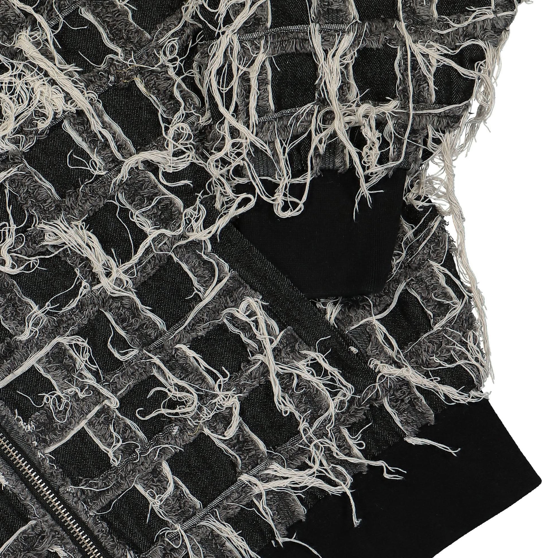 GATE Denim Patchwork Track Top Black Detail view 4 | Gate