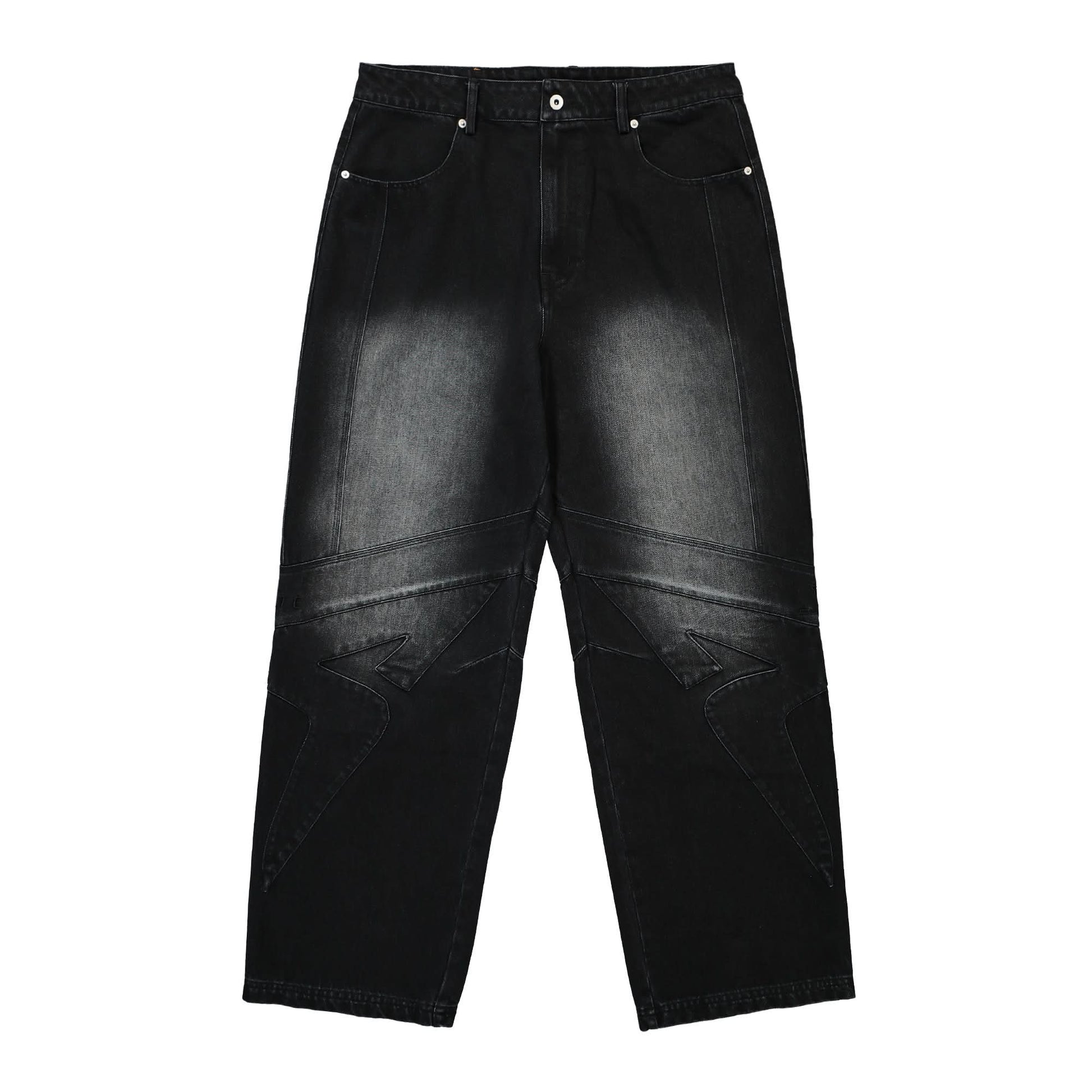 GATE Washed Panelled Denim Black Detail view 1 | Gate
